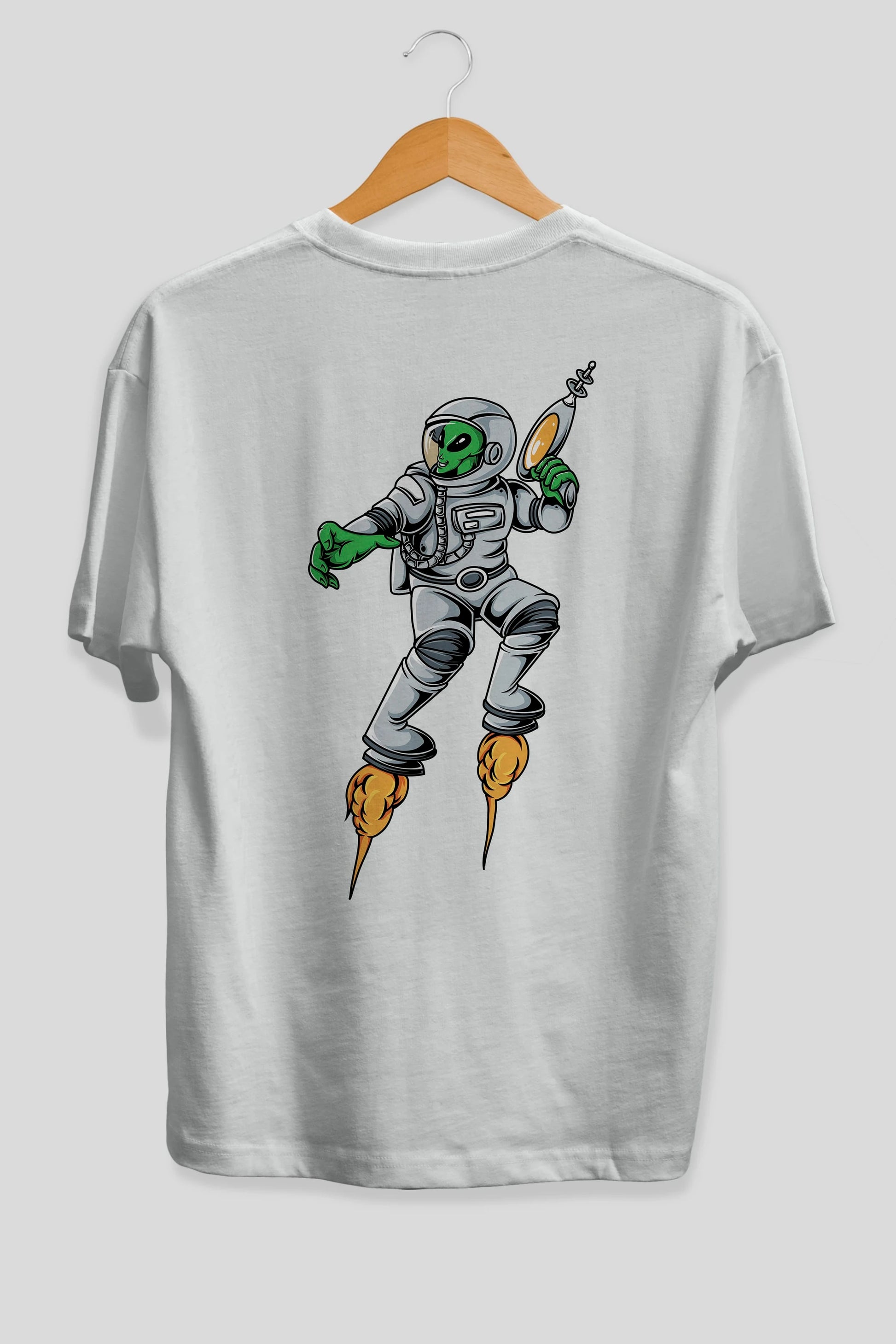 Alien Wars Arka Baskılı Oversize t-shirt Erkek Kadın Unisex