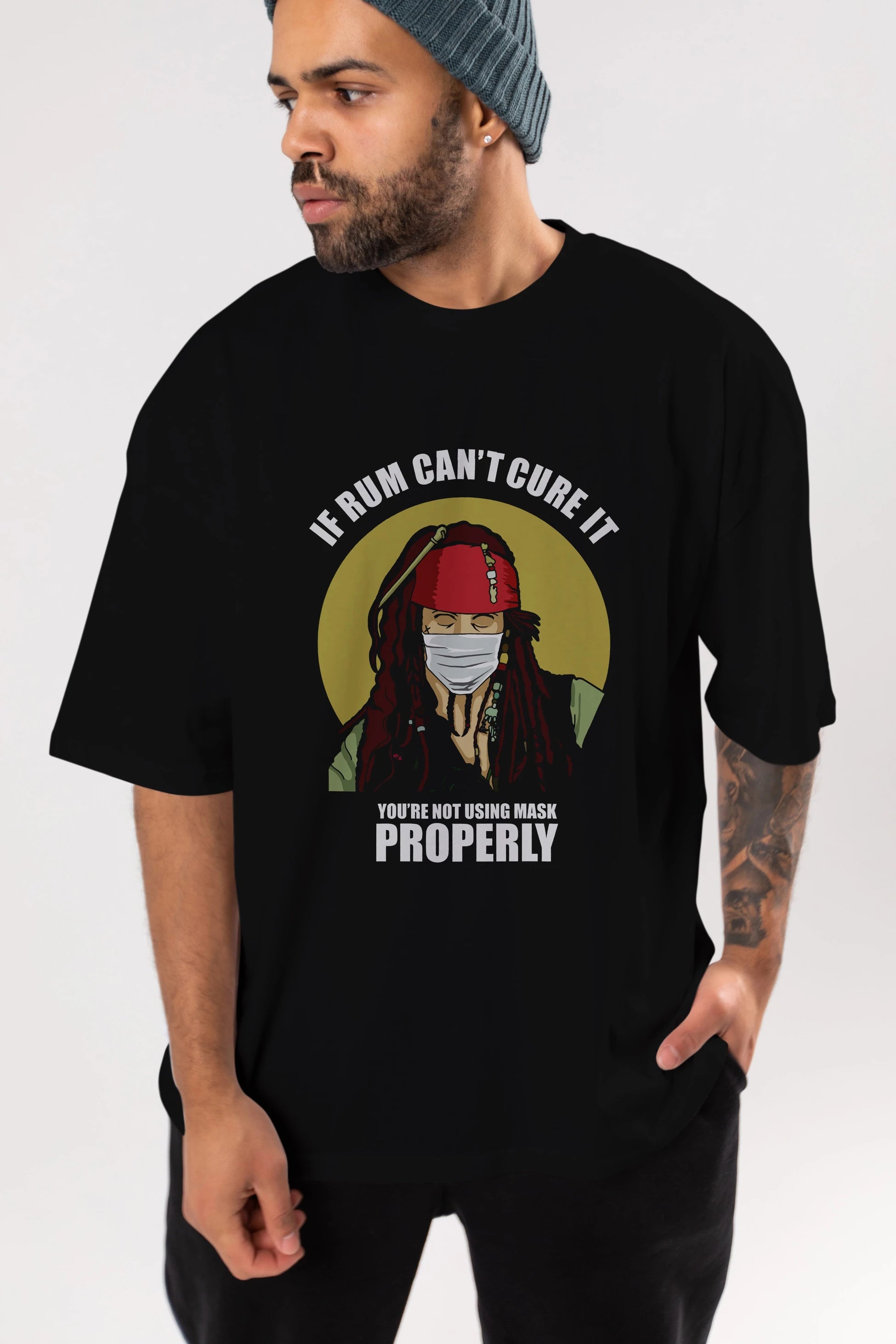 Pirates Maker Ön Baskılı Oversize t-shirt Erkek Kadın Unisex %100 Pamuk tişort