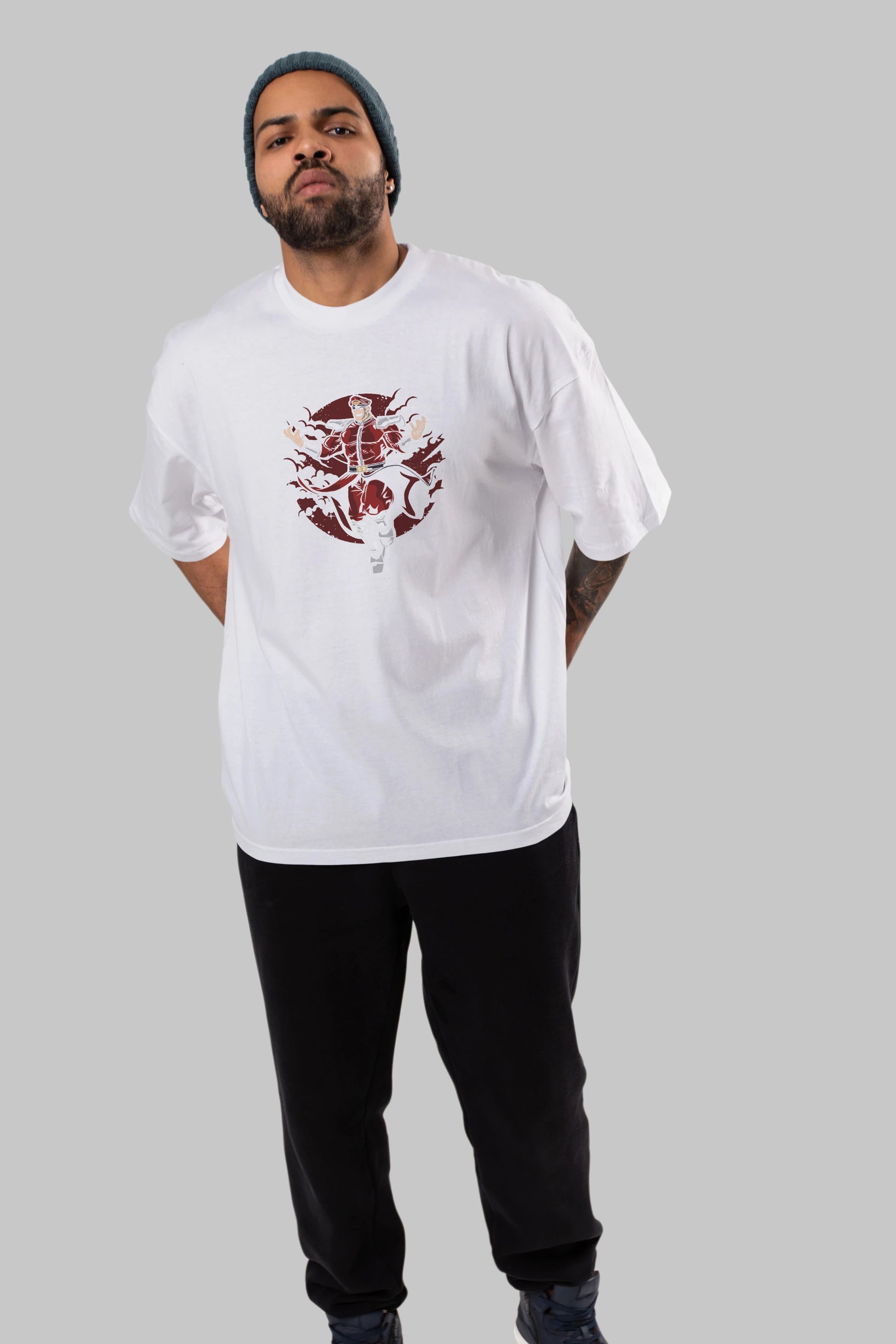 M BISON Ön Baskılı Oversize t-shirt Erkek Kadın Unisex %100 Pamuk tişort