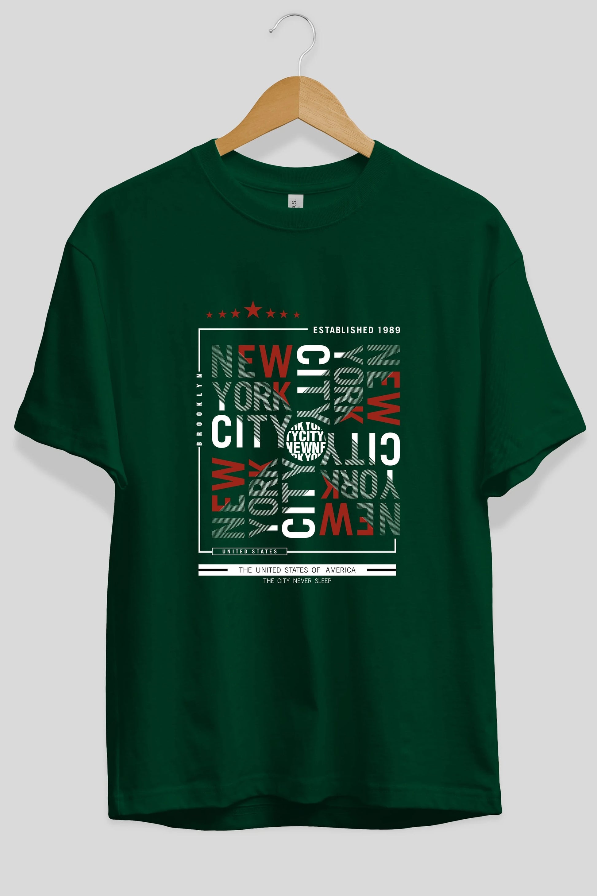 New York Style 2 Ön Baskılı Oversize t-shirt Erkek Kadın Unisex