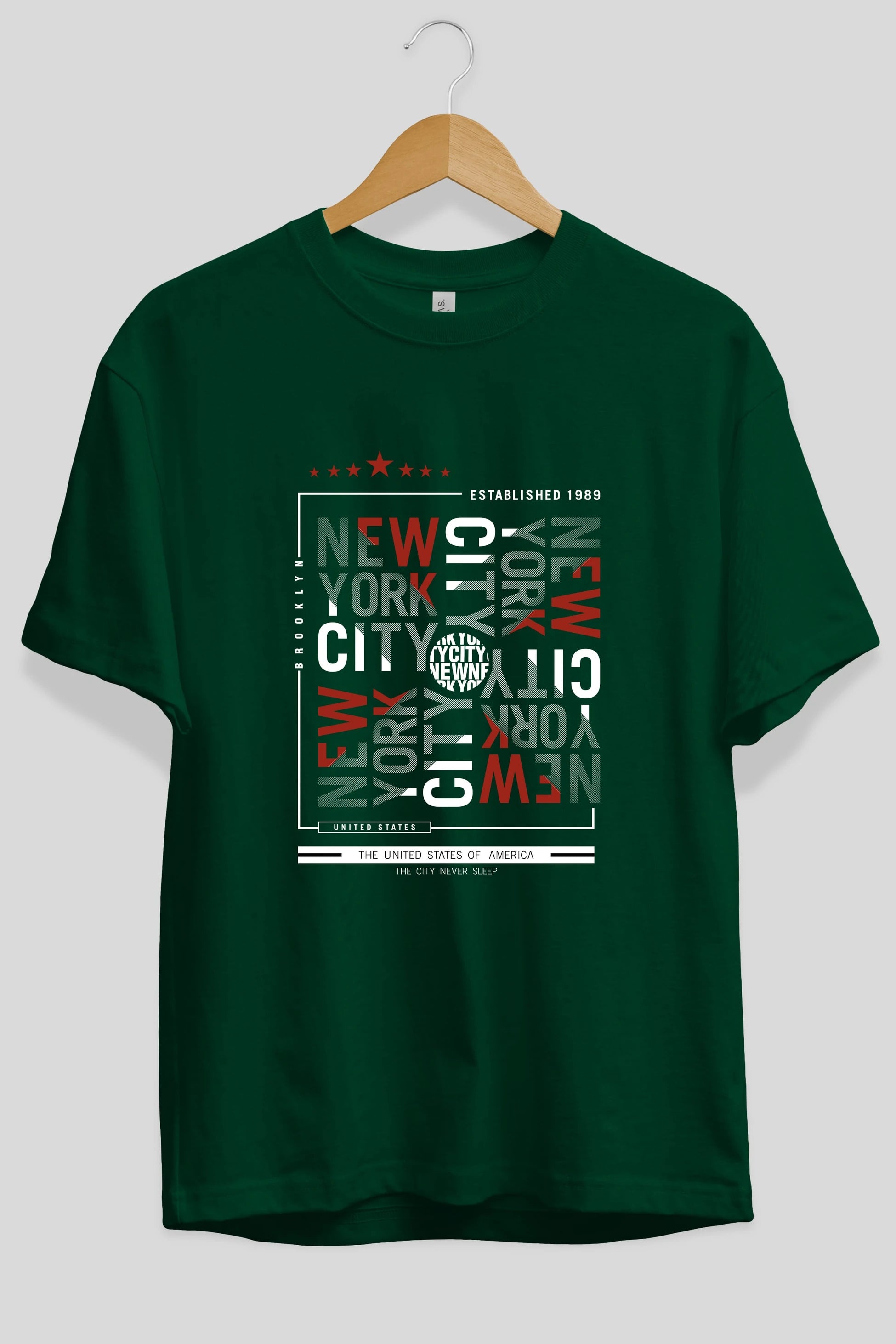 New York Style 2 Ön Baskılı Oversize t-shirt Erkek Kadın Unisex