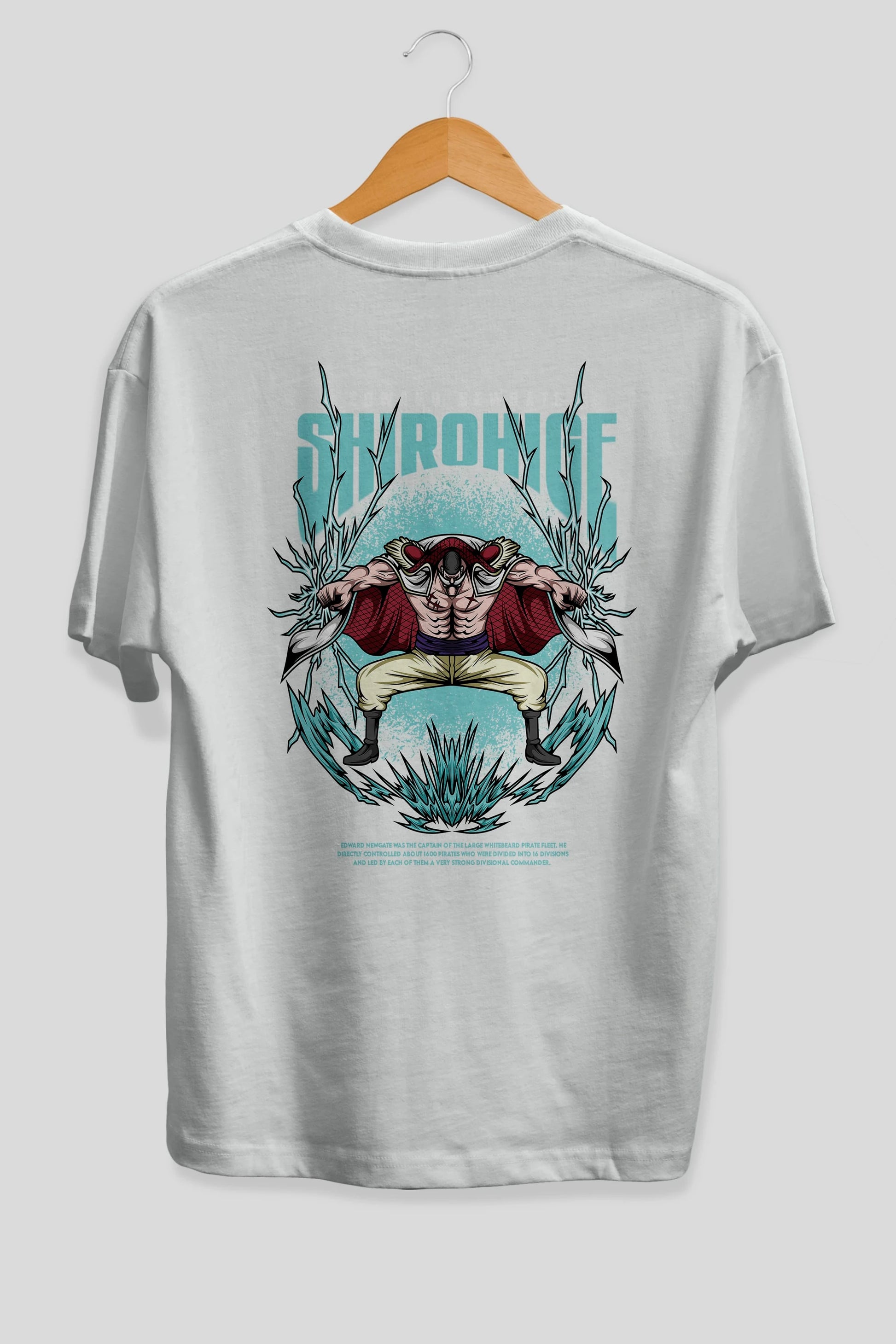 Shirohige Anime Arka Baskılı Oversize t-shirt Erkek Kadın Unisex