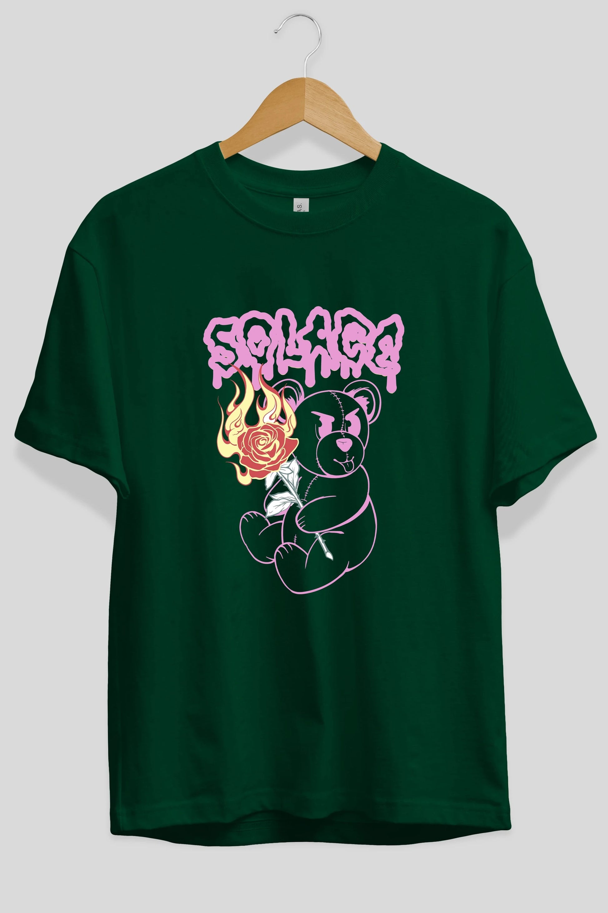 Solage Bear Ön Baskılı Oversize t-shirt Erkek Kadın Unisex
