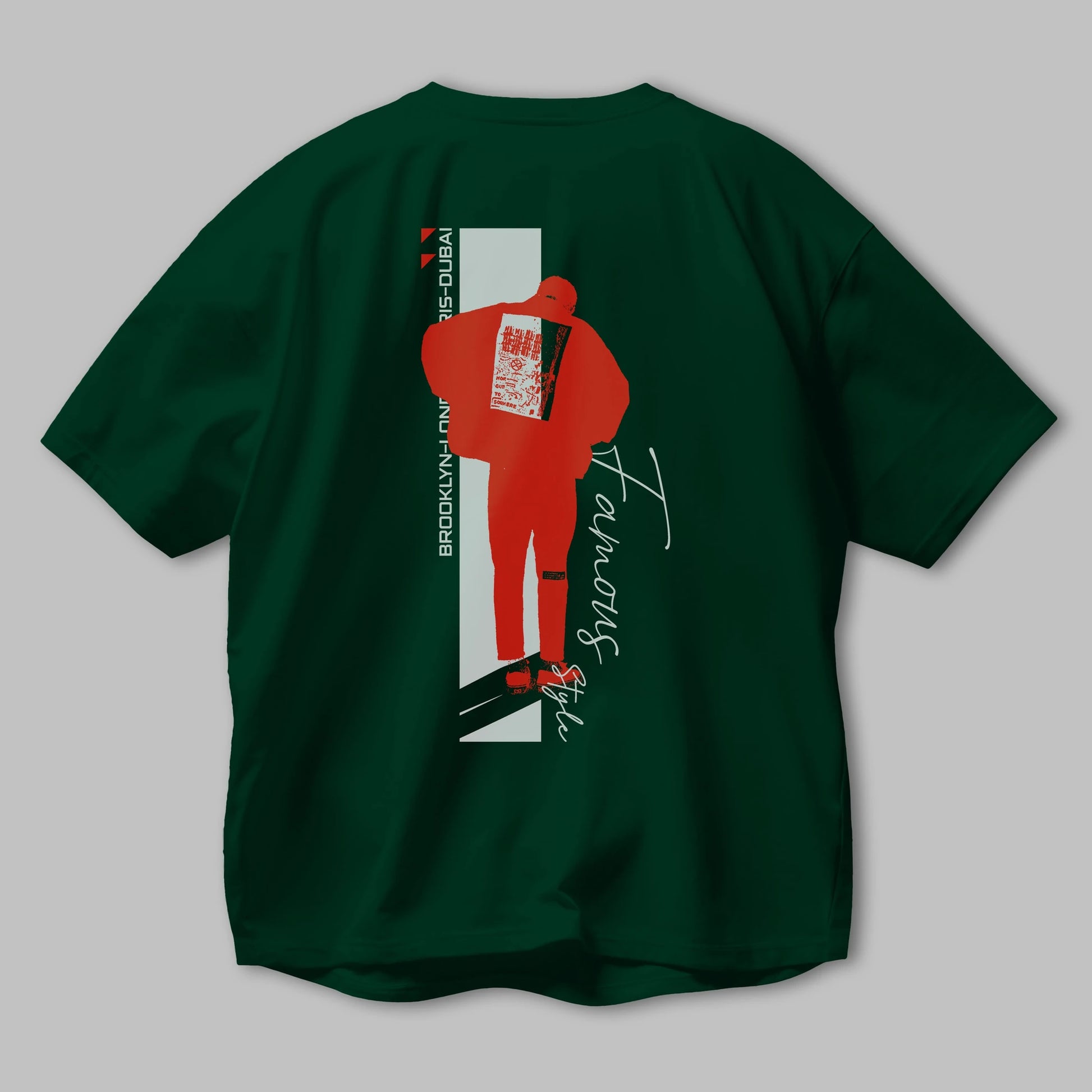 Brooklyn Style Arka Baskılı Oversize t-shirt Erkek Kadın Unisex