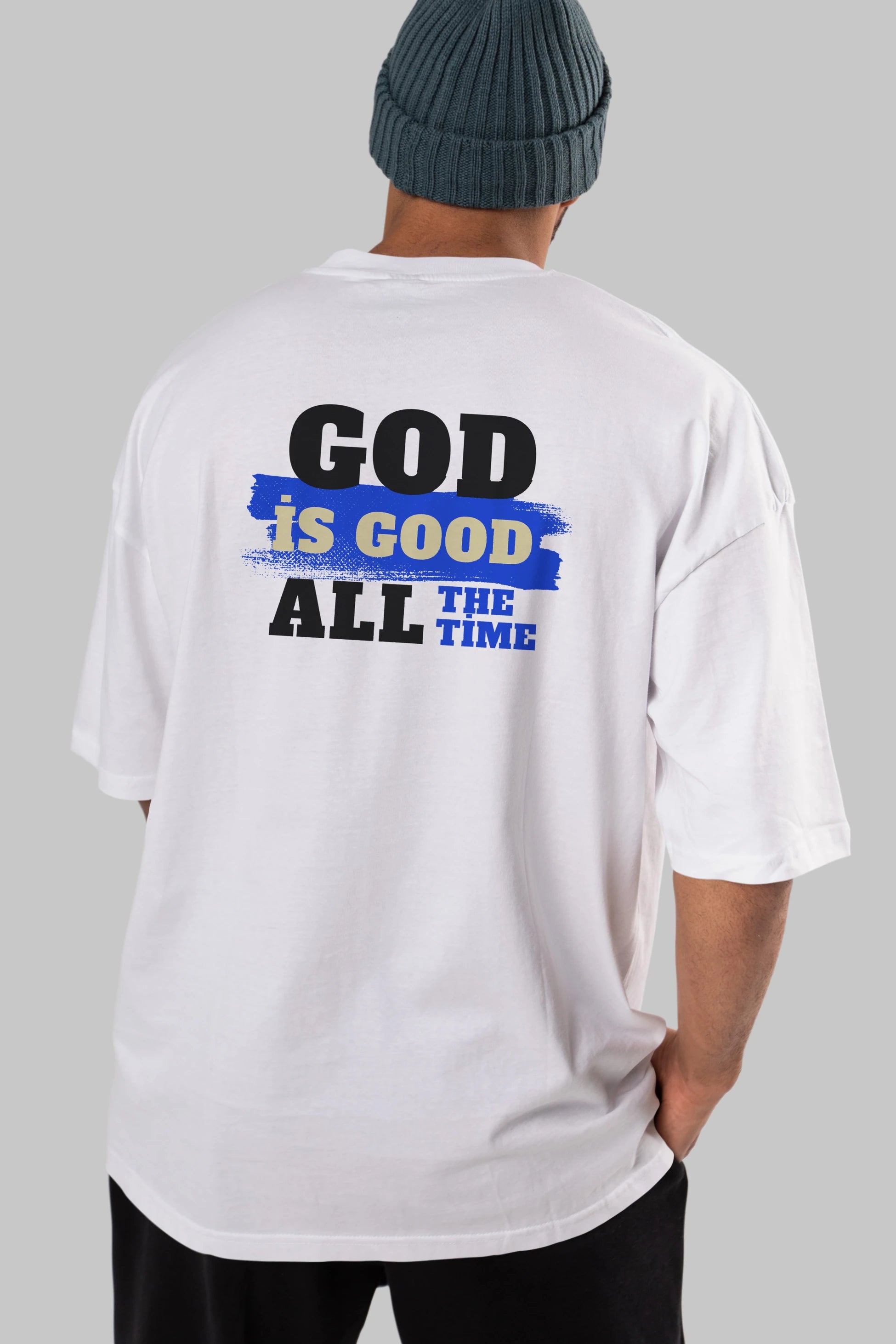 God is Good Yazılı Arka Baskılı Oversize t-shirt Erkek Kadın Unisex