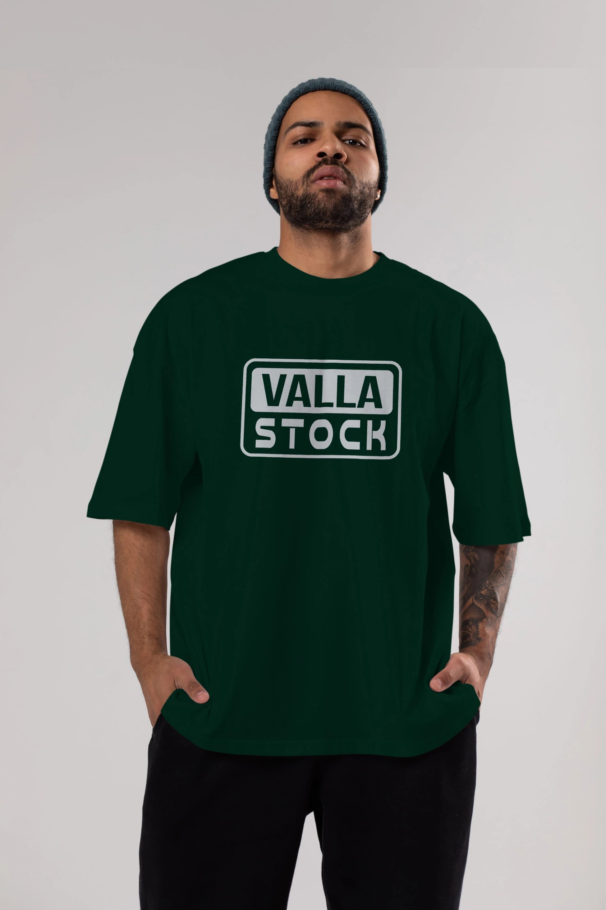 Valla Stock Ön Baskılı Oversize t-shirt %100 pamuk Erkek Kadın Unisex