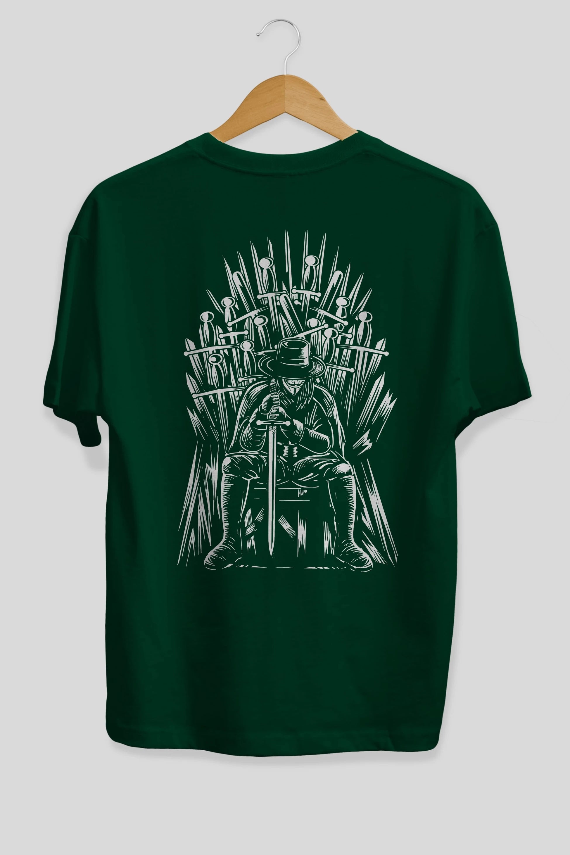 The Thrones Of Vendetta Arka Baskılı Oversize t-shirt Erkek Kadın Unisex %100 Pamuk