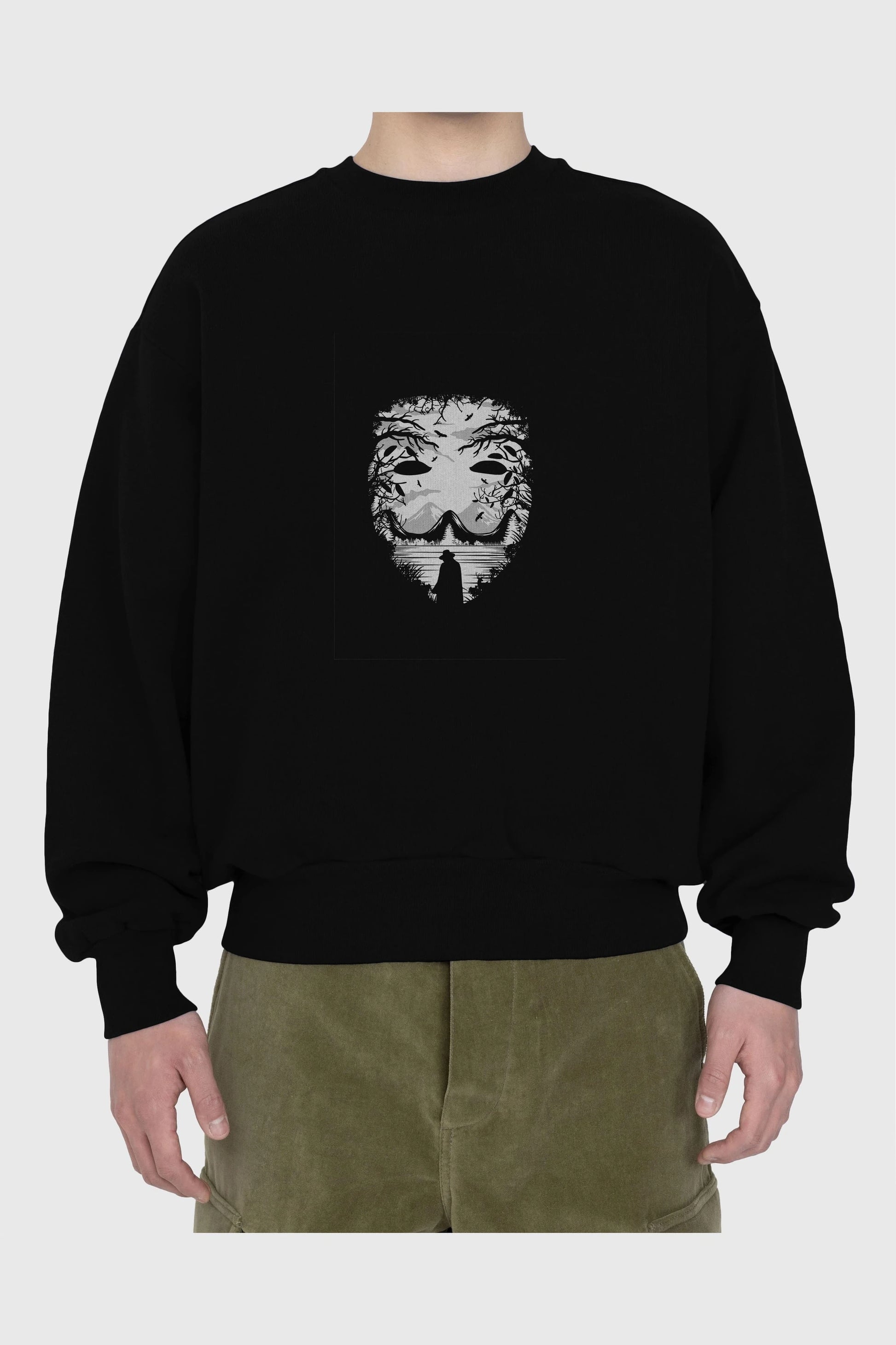 The Mask (2) Ön Baskılı Oversize Sweatshirt Erkek Kadın Unisex