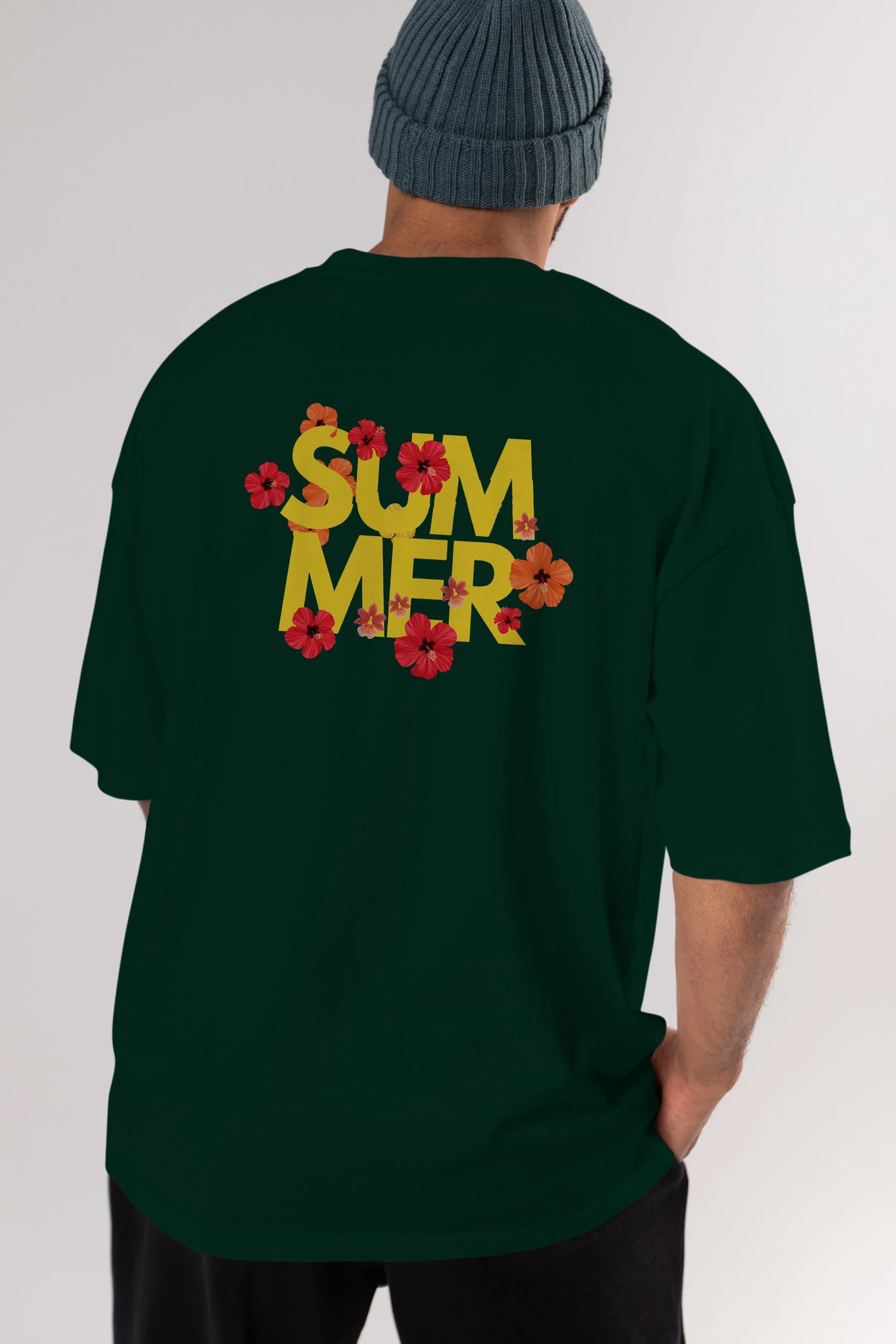 Summer Yazılı 2 Arka Baskılı Oversize t-shirt Erkek Kadın Unisex