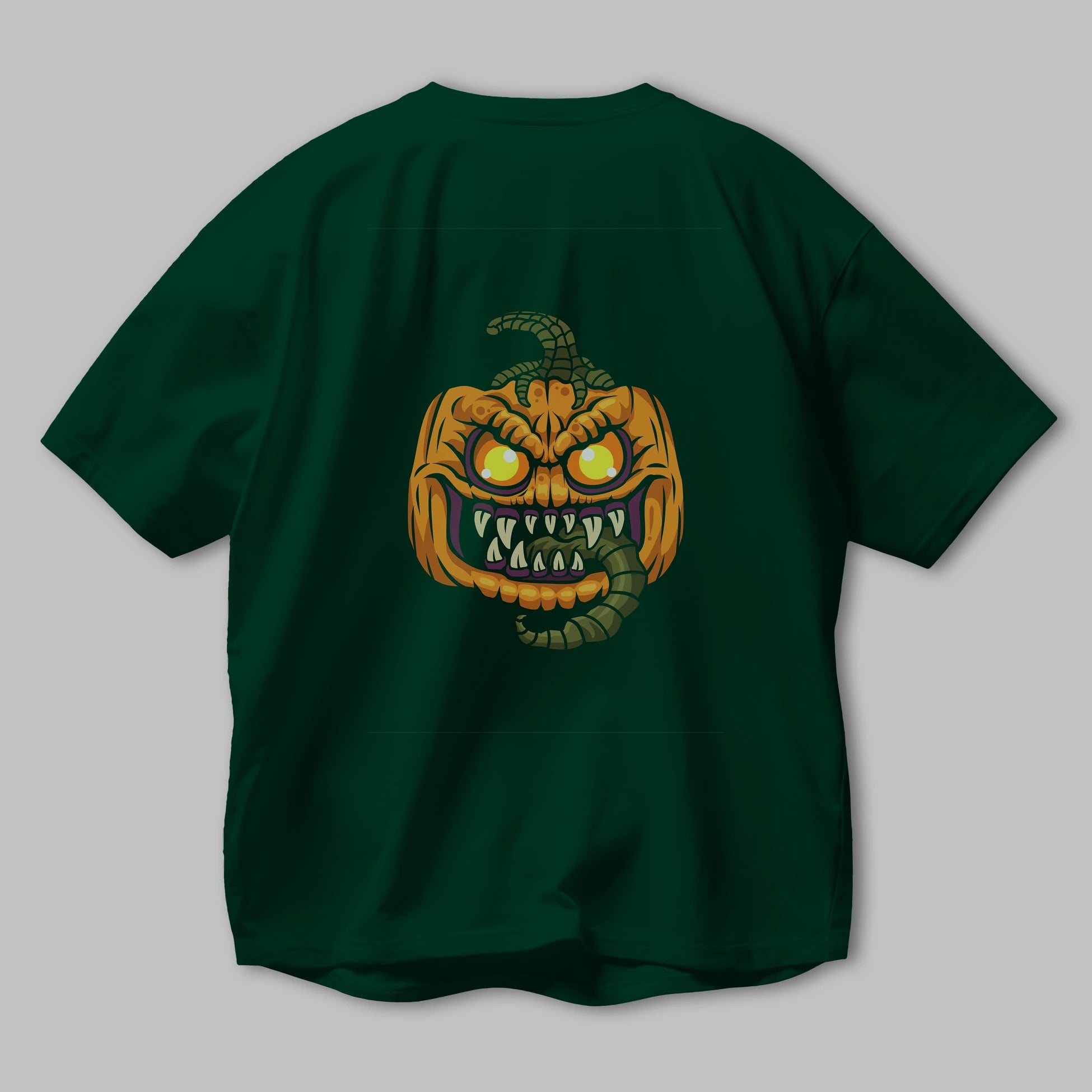 Halloween Arka Baskılı Oversize t-shirt Erkek Kadın Unisex %100 Pamuk tişort