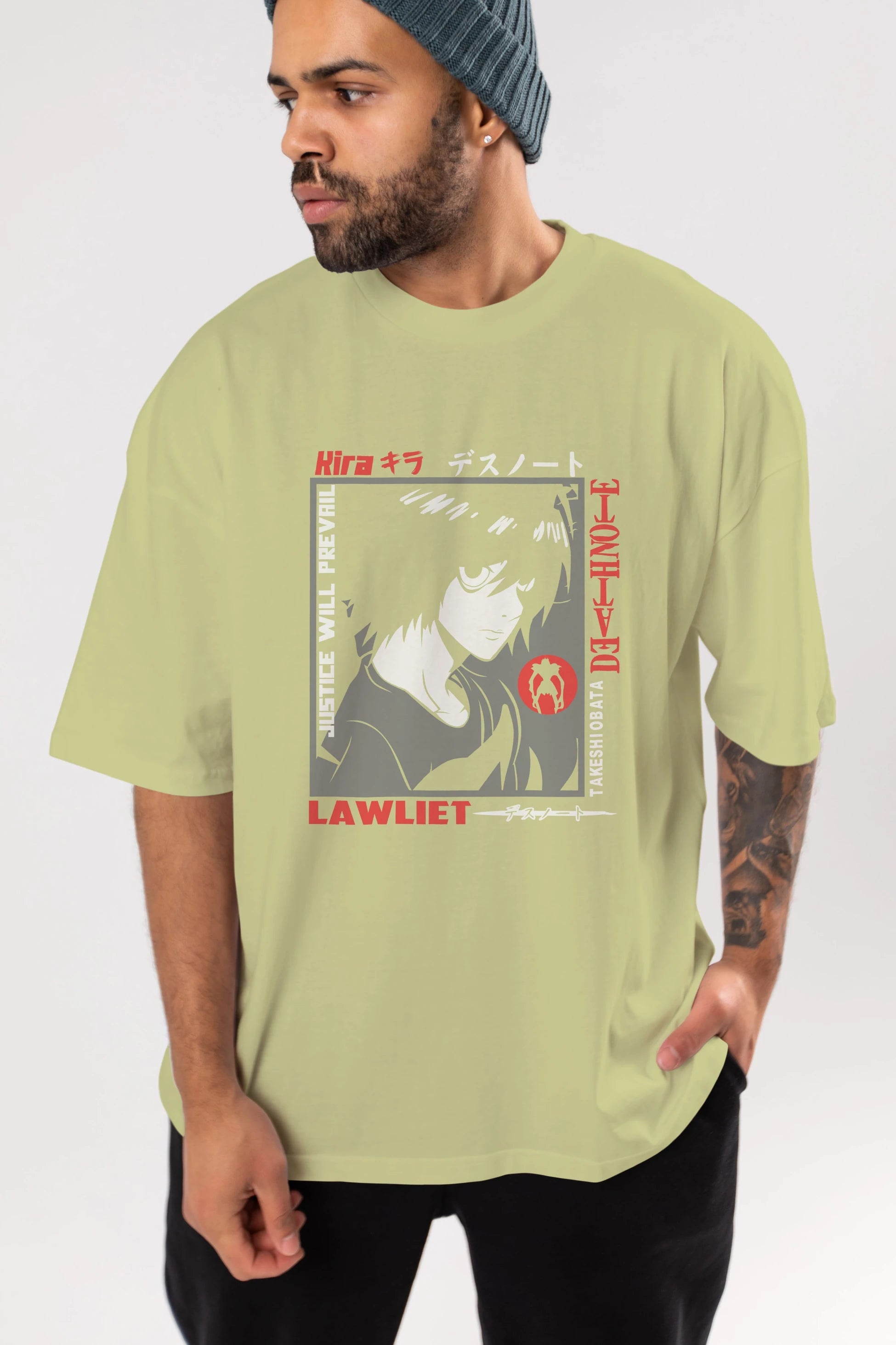 DEATH NOTE Anime Ön Baskılı Oversize t-shirt %100 pamuk Erkek Kadın Unisex