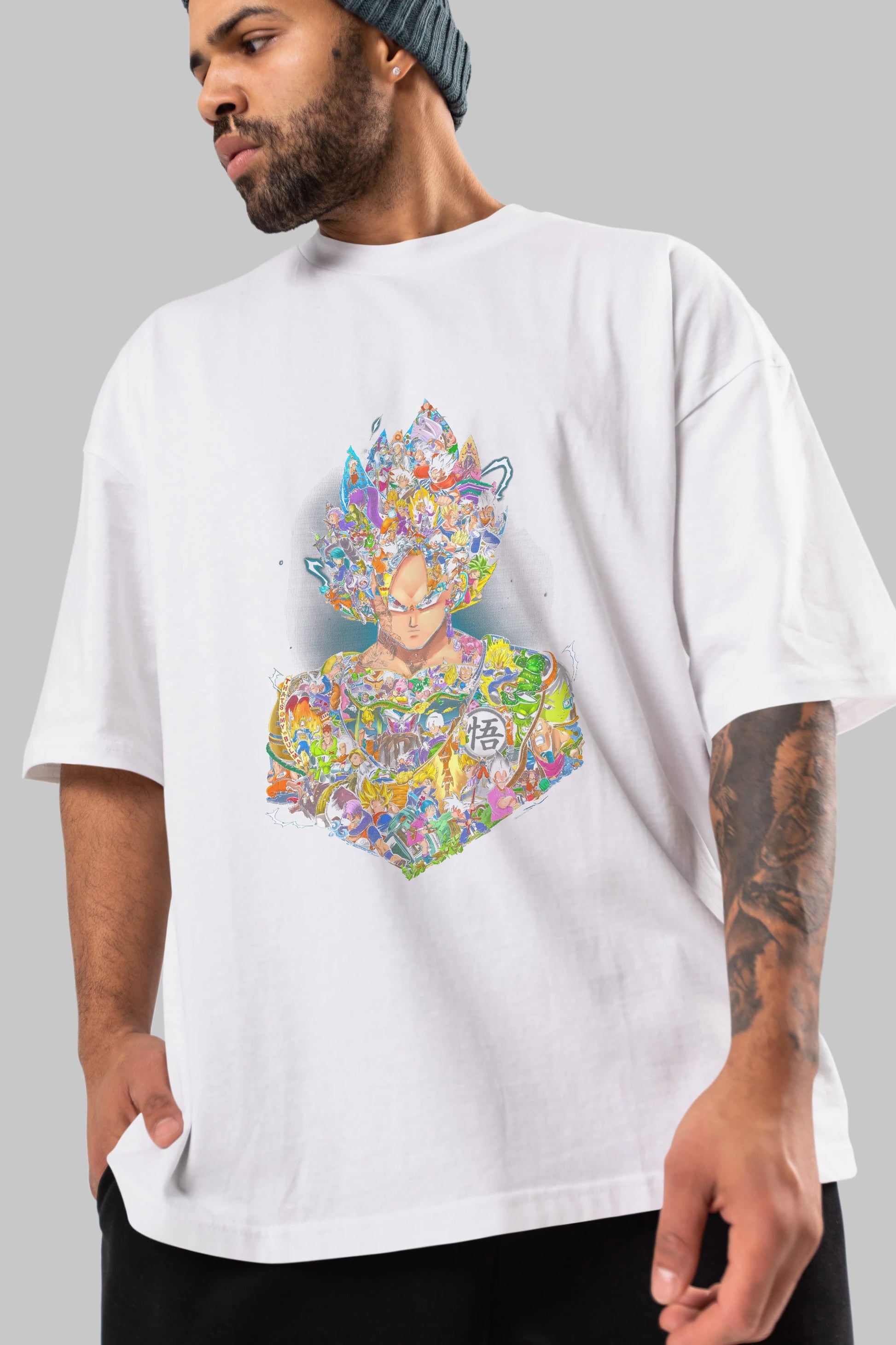 DRAGON BALL ART Anime Ön Baskılı Oversize t-shirt %100 pamuk Erkek Kadın Unisex