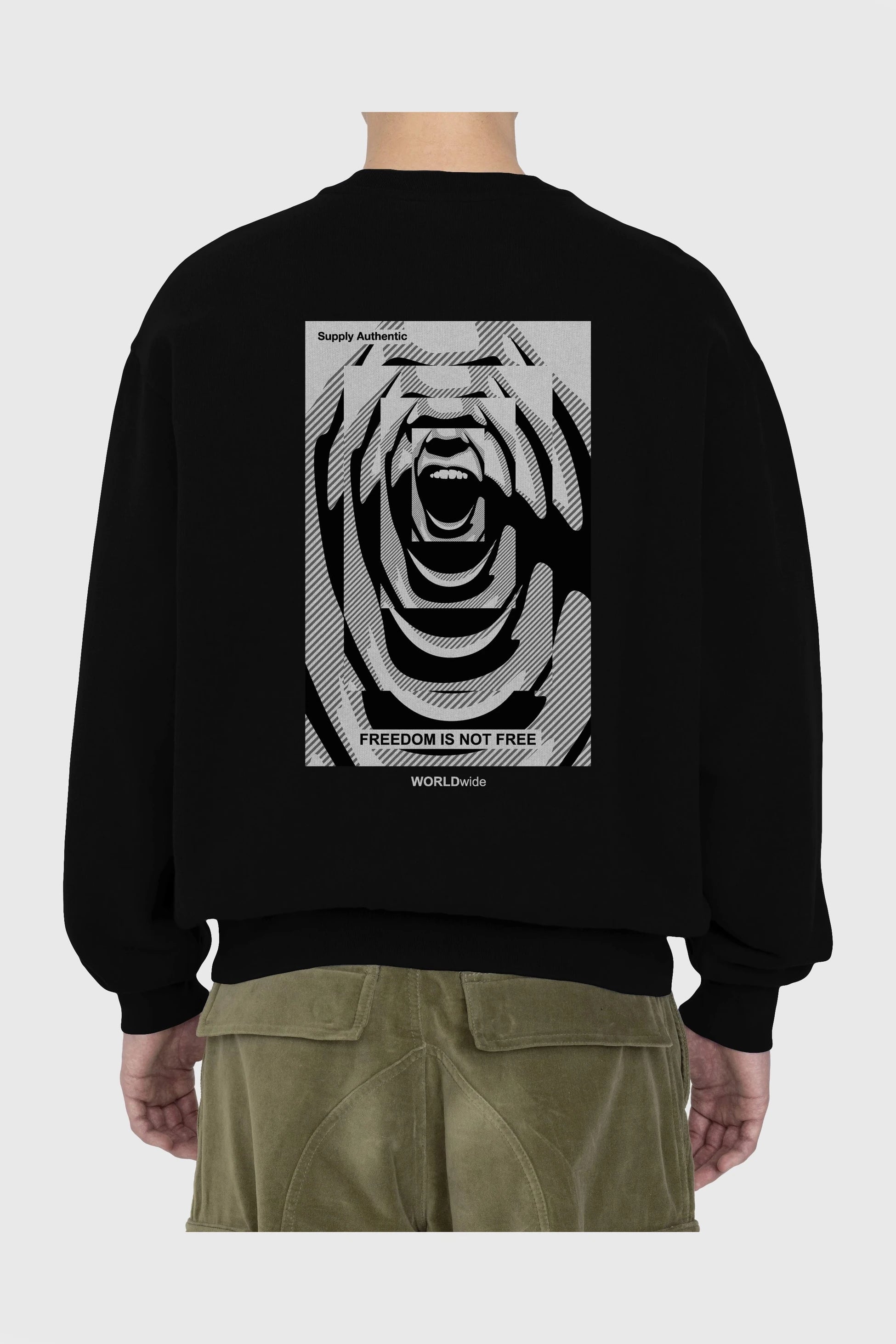 Freedom is Not Free 2 Arka Baskılı Oversize Sweatshirt Erkek Kadın Unisex