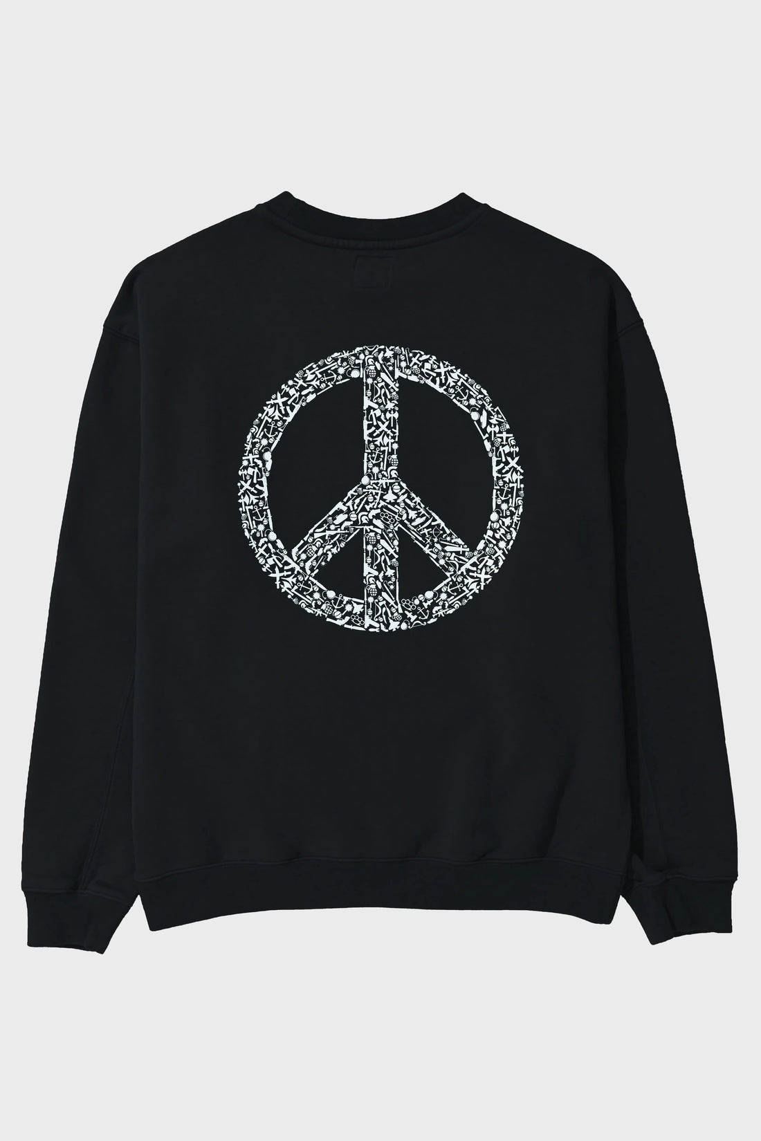 War Peace Arka Baskılı Oversize Sweatshirt Erkek Kadın Unisex
