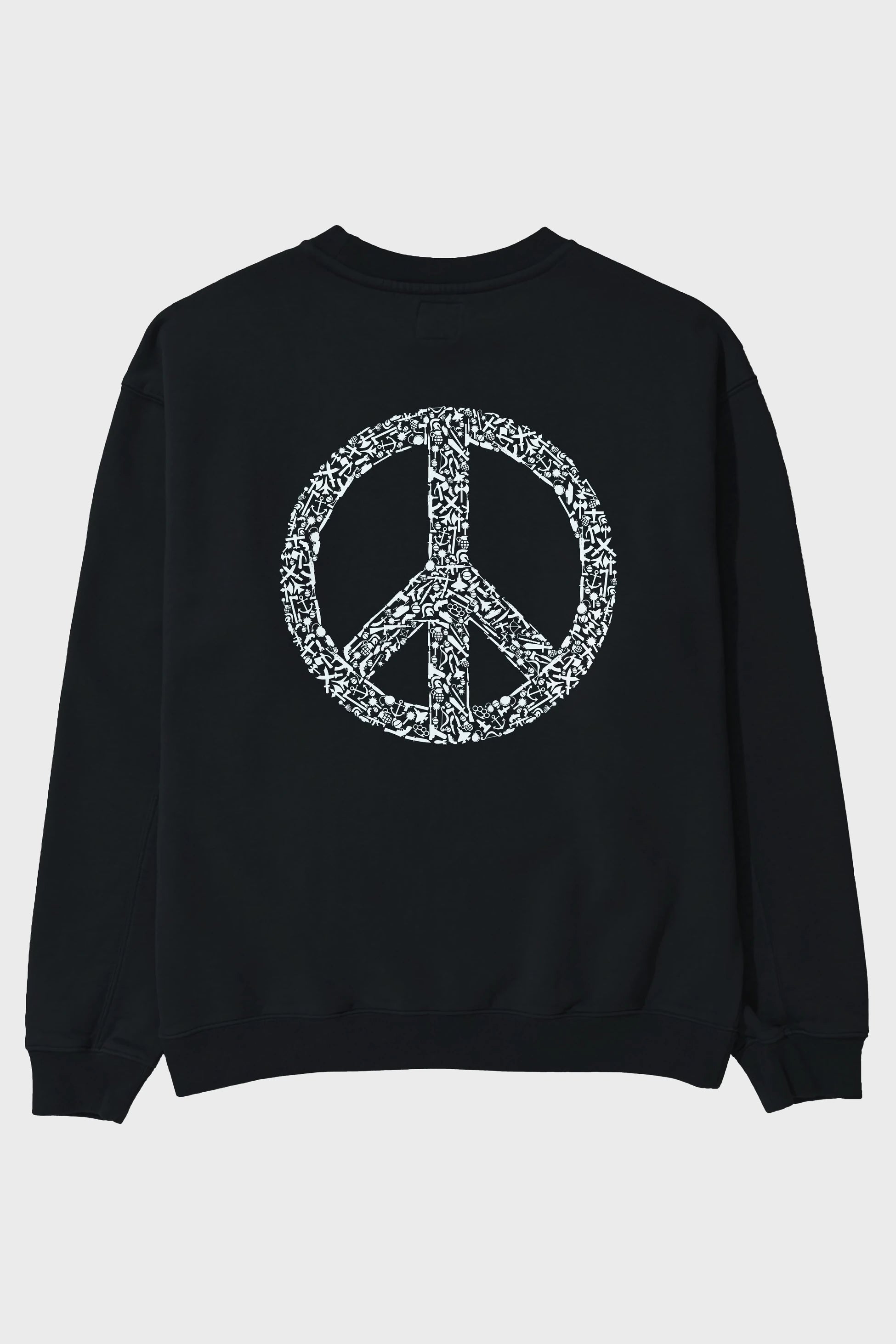 War Peace Arka Baskılı Oversize Sweatshirt Erkek Kadın Unisex