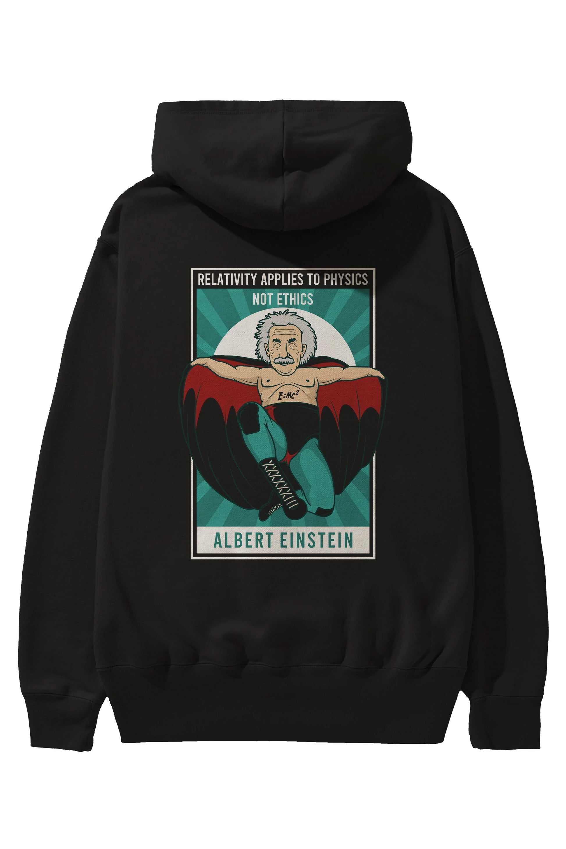 Nacho Libre Einstein Arka Baskılı Hoodie Oversize Kapüşonlu Sweatshirt Erkek Kadın Unisex