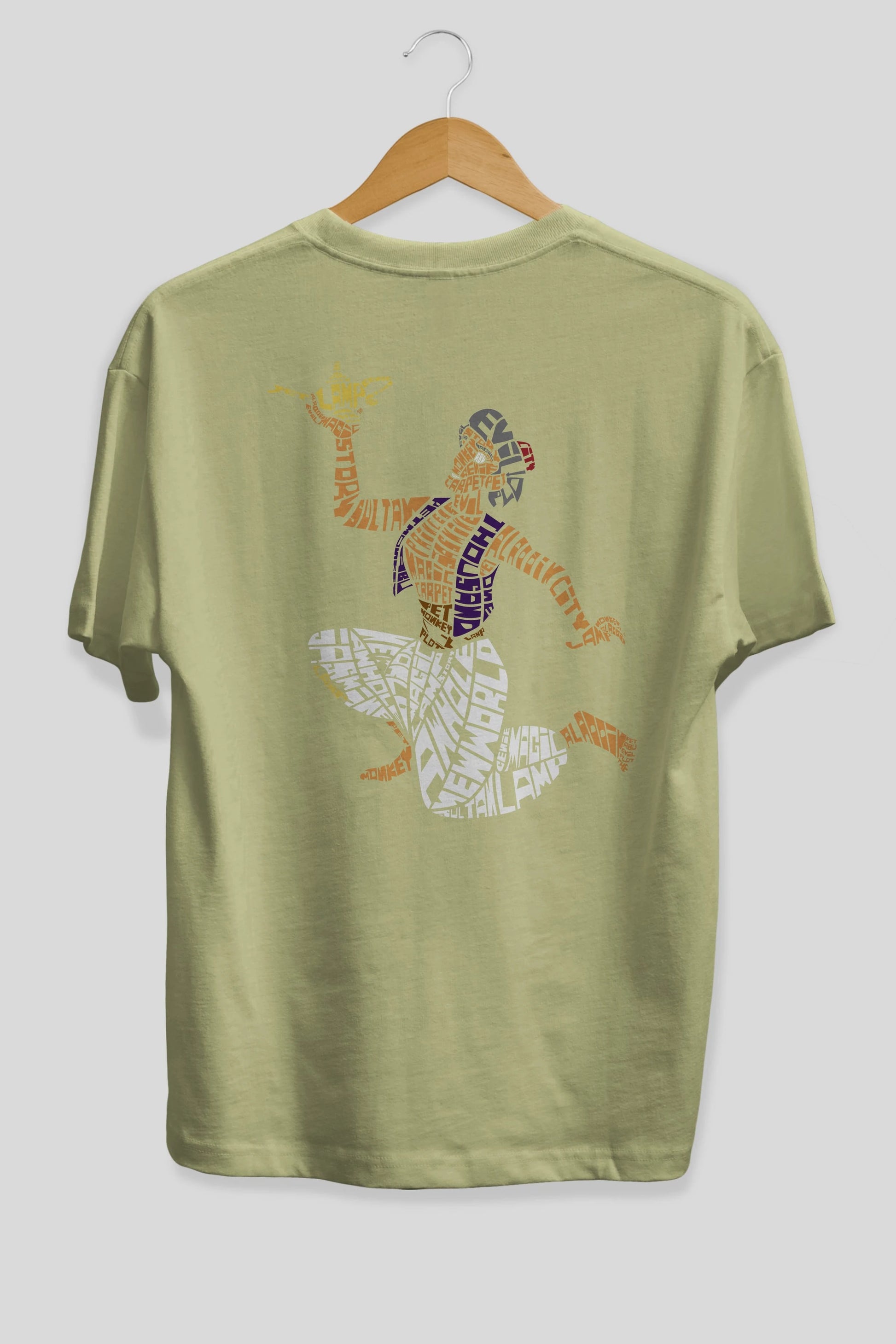Aladdin Arka Baskılı Oversize t-shirt %100 pamuk Erkek Kadın Unisex