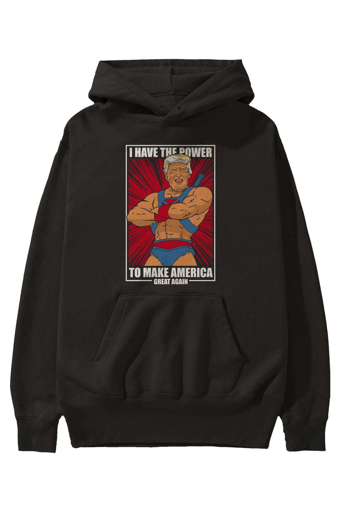 Trump Heman Ön Baskılı Hoodie Oversize Kapüşonlu Sweatshirt Erkek Kadın Unisex