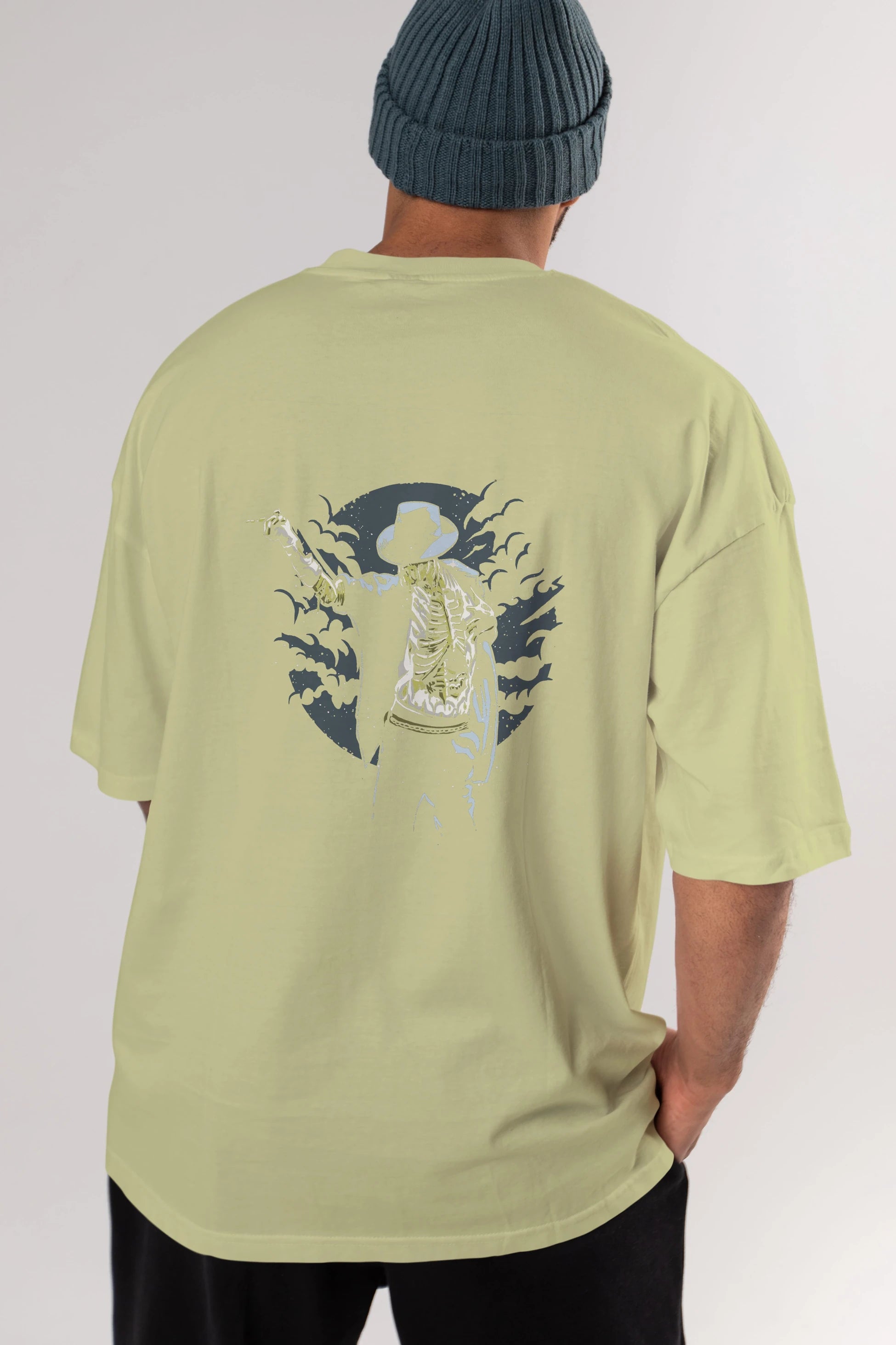 Zombie Pop Arka Baskılı Oversize t-shirt Erkek Kadın Unisex %100 Pamuk
