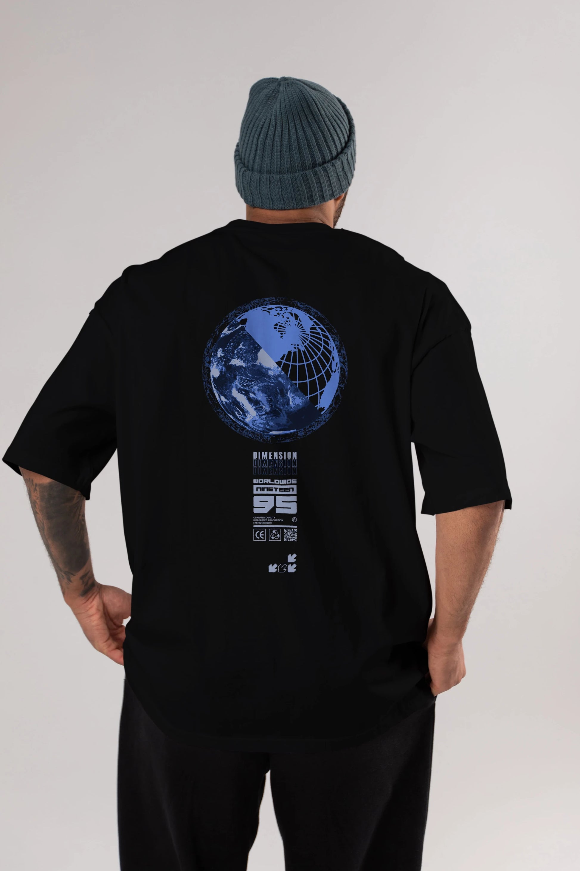 Dimension 95 Arka Baskılı Oversize t-shirt Erkek Kadın Unisex