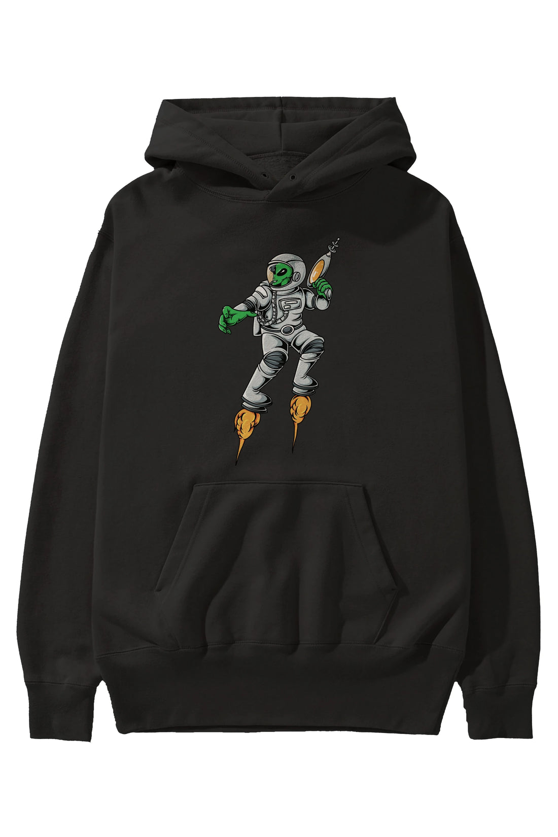 Alien Wars Ön Baskılı Hoodie Oversize Kapüşonlu Sweatshirt Erkek Kadın Unisex