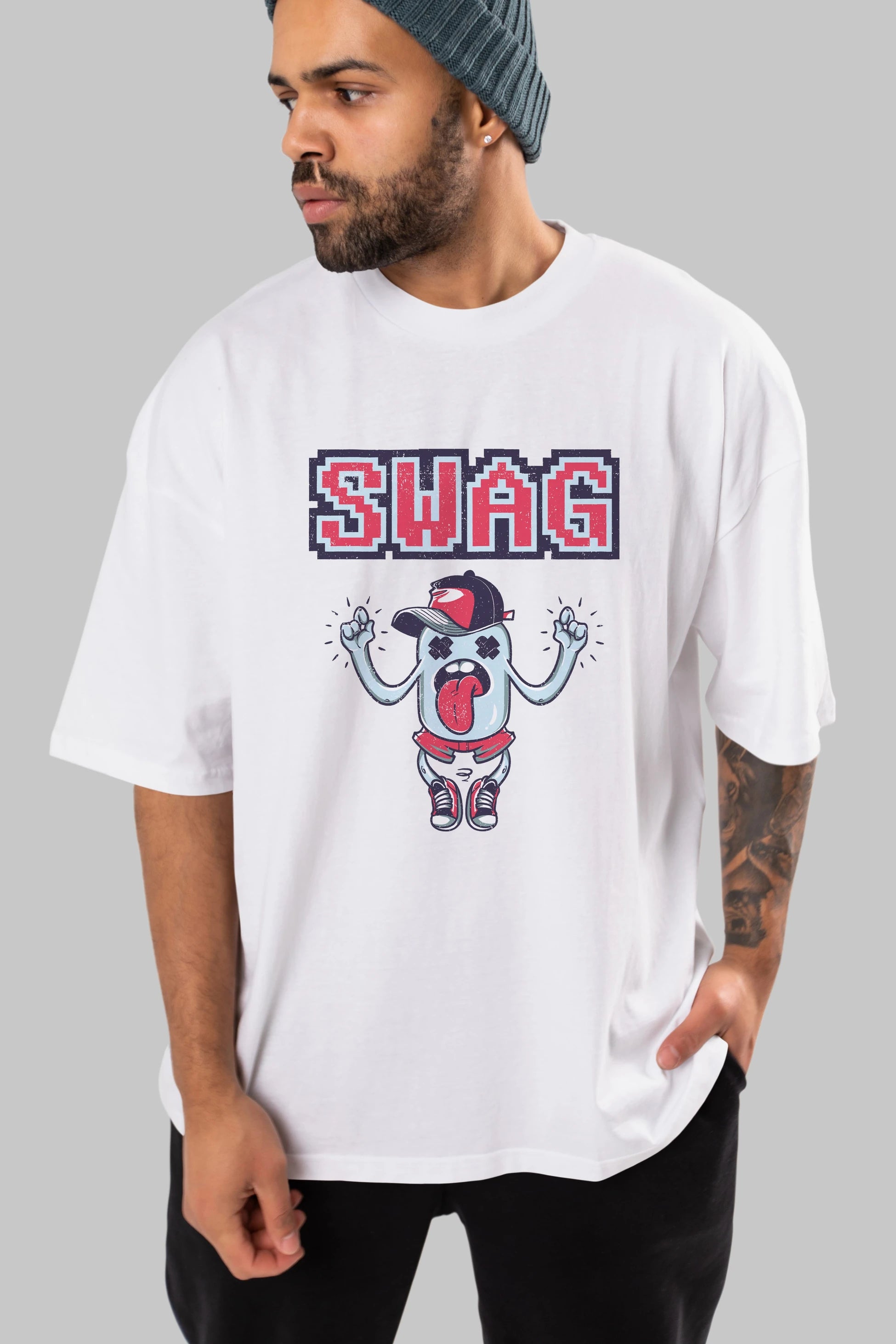Swag Ön Baskılı Oversize t-shirt Erkek Kadın Unisex