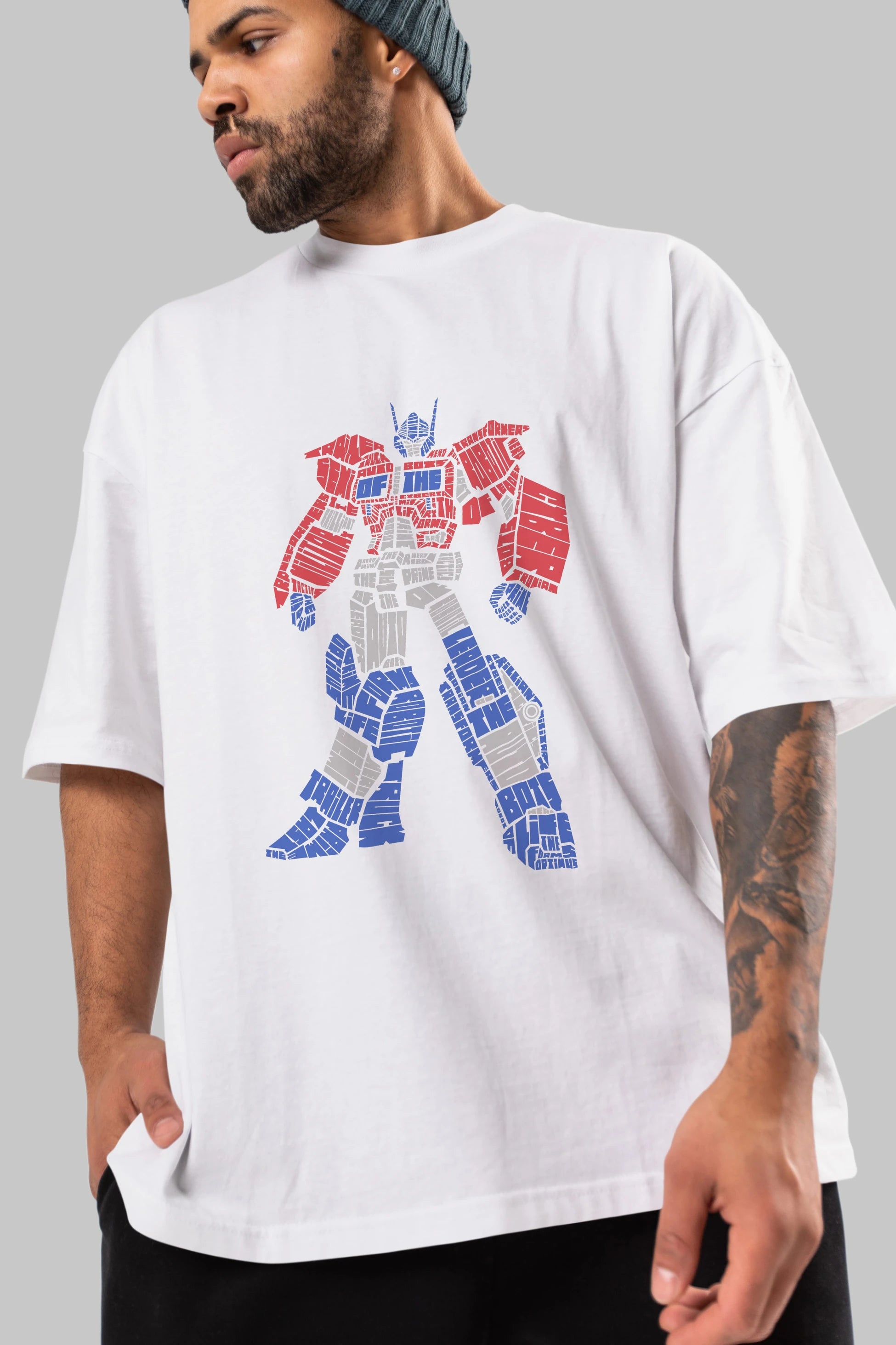 Optimus Prime Ön Baskılı Oversize t-shirt %100 pamuk Erkek Kadın Unisex