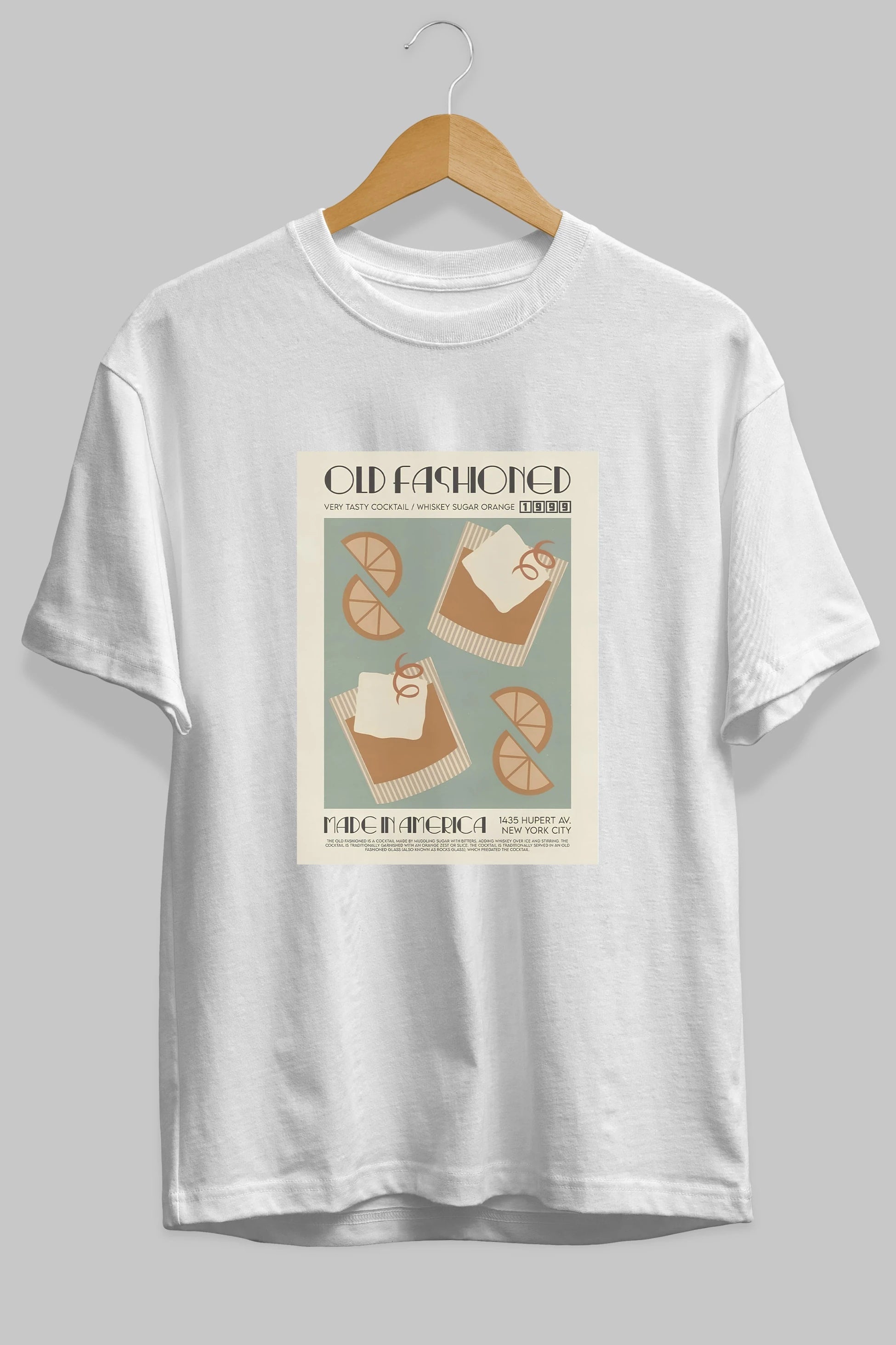 Old Fashioned 2 Ön Baskılı Oversize t-shirt Erkek Kadın Unisex %100 Pamuk Bisiklet Yaka tişort