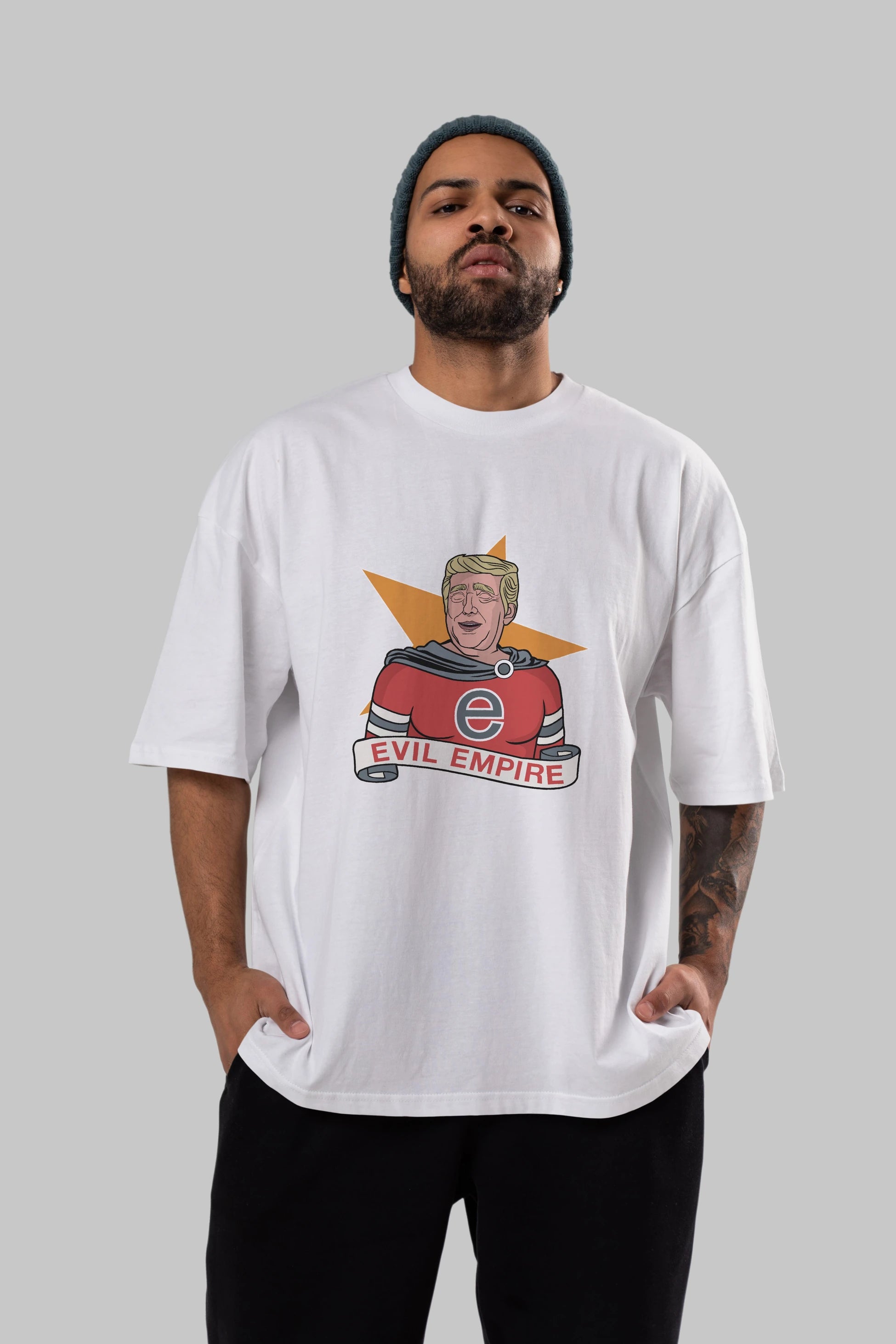 Evil Empire Trump Ön Baskılı Oversize t-shirt Erkek Kadın Unisex %100 Pamuk tişort
