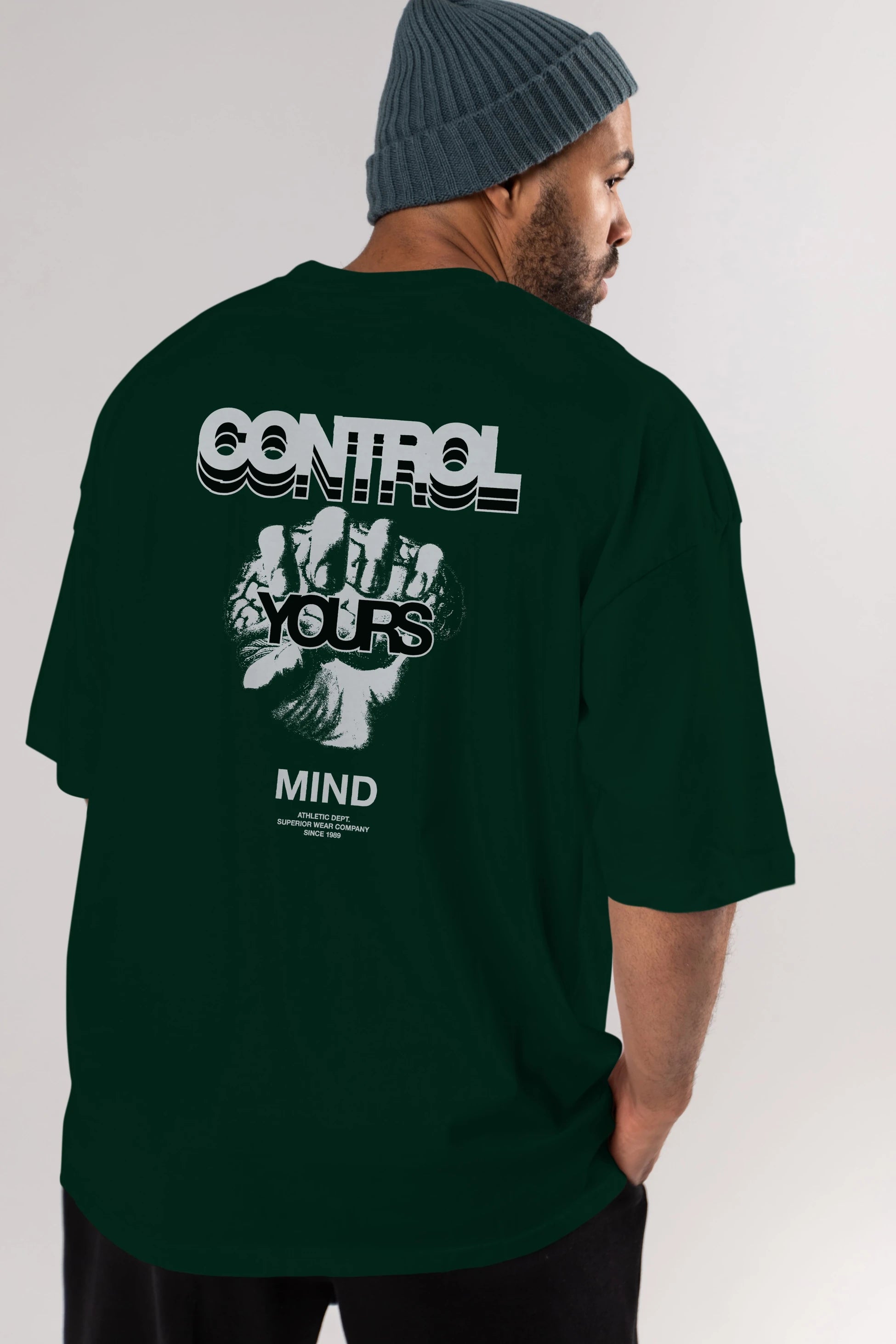 Control Your Mind Arka Baskılı Oversize t-shirt Erkek Kadın Unisex