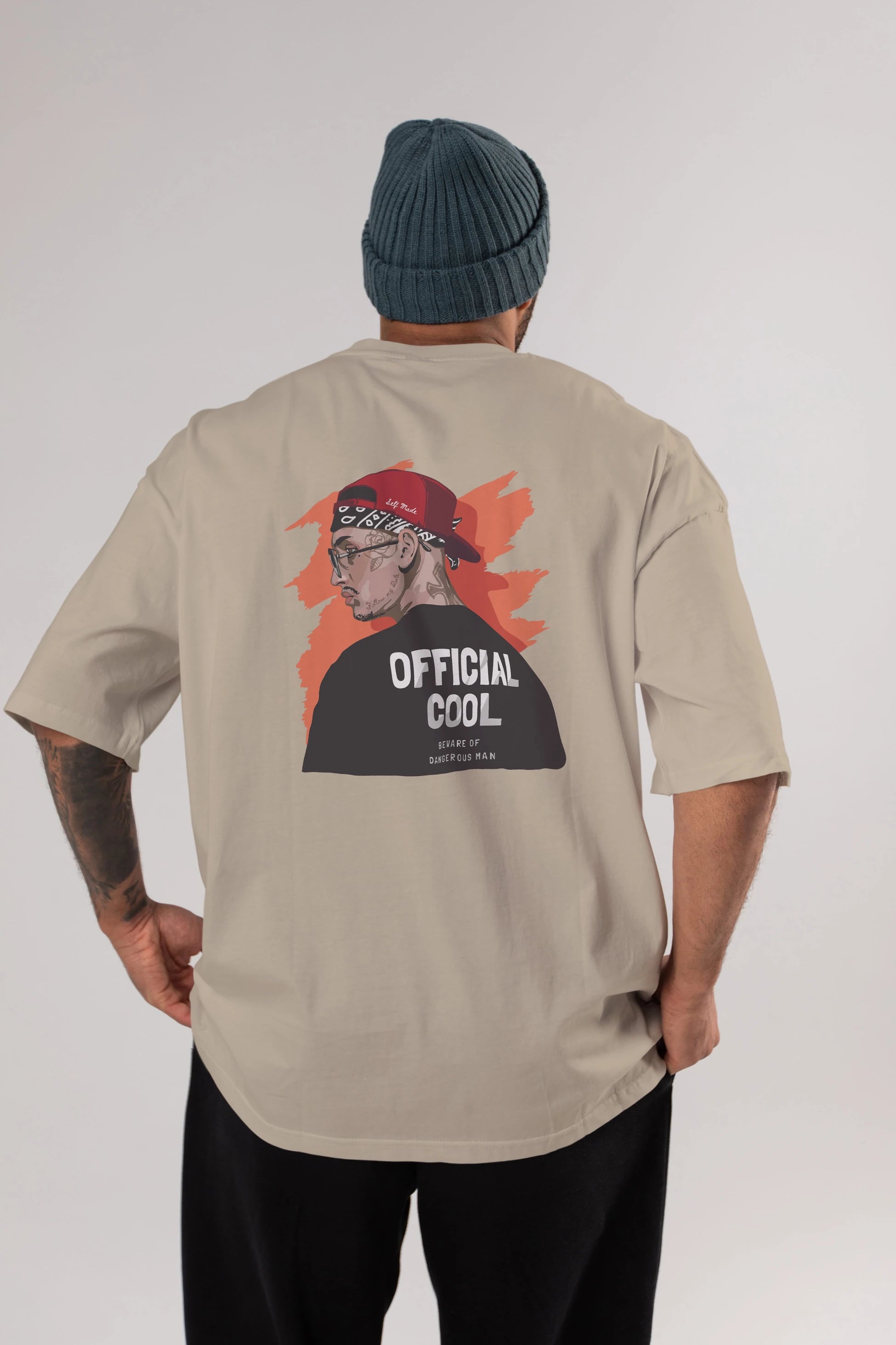 Official Cool Arka Baskılı Oversize t-shirt Erkek Kadın Unisex