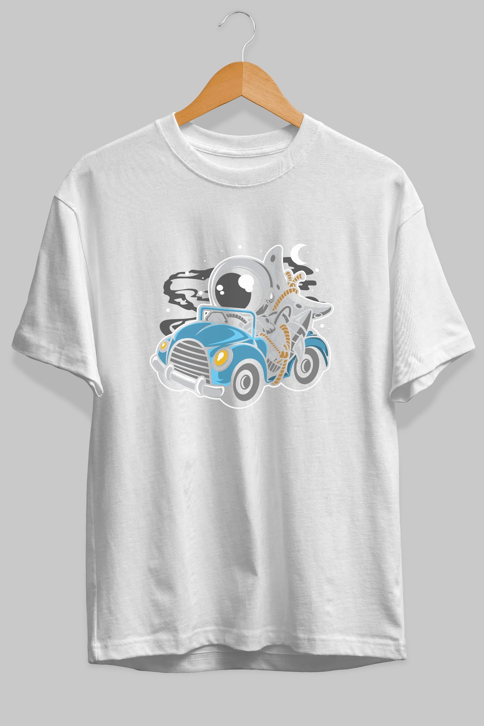 Astronaut Journey Ön Baskılı Oversize t-shirt Erkek Kadın Unisex