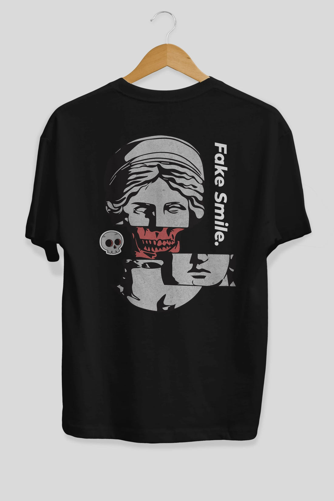 Fake Smile Yazılı Arka Baskılı Oversize t-shirt Erkek Kadın Unisex