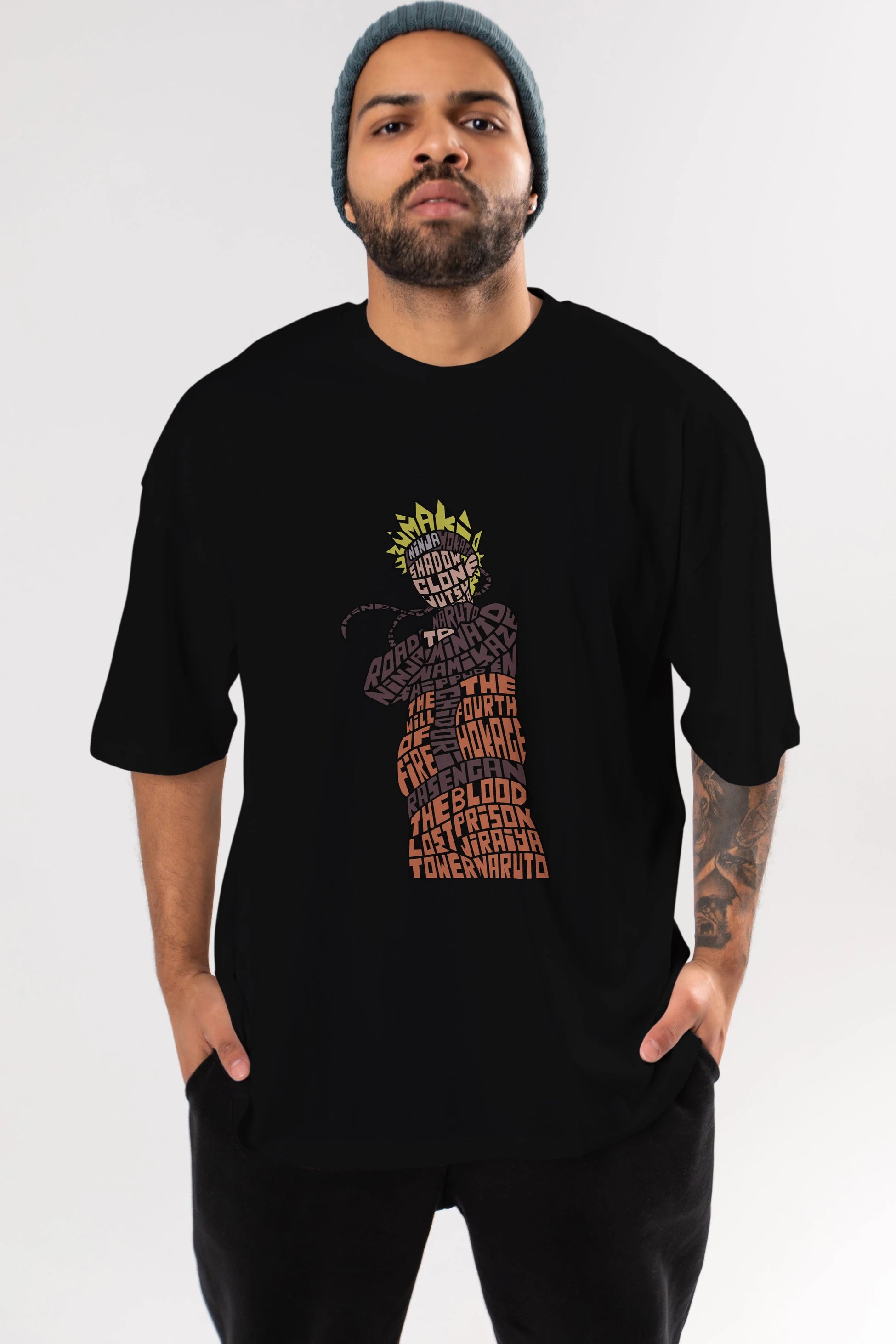 Rasengan Ön Baskılı Oversize t-shirt %100 pamuk Erkek Kadın Unisex
