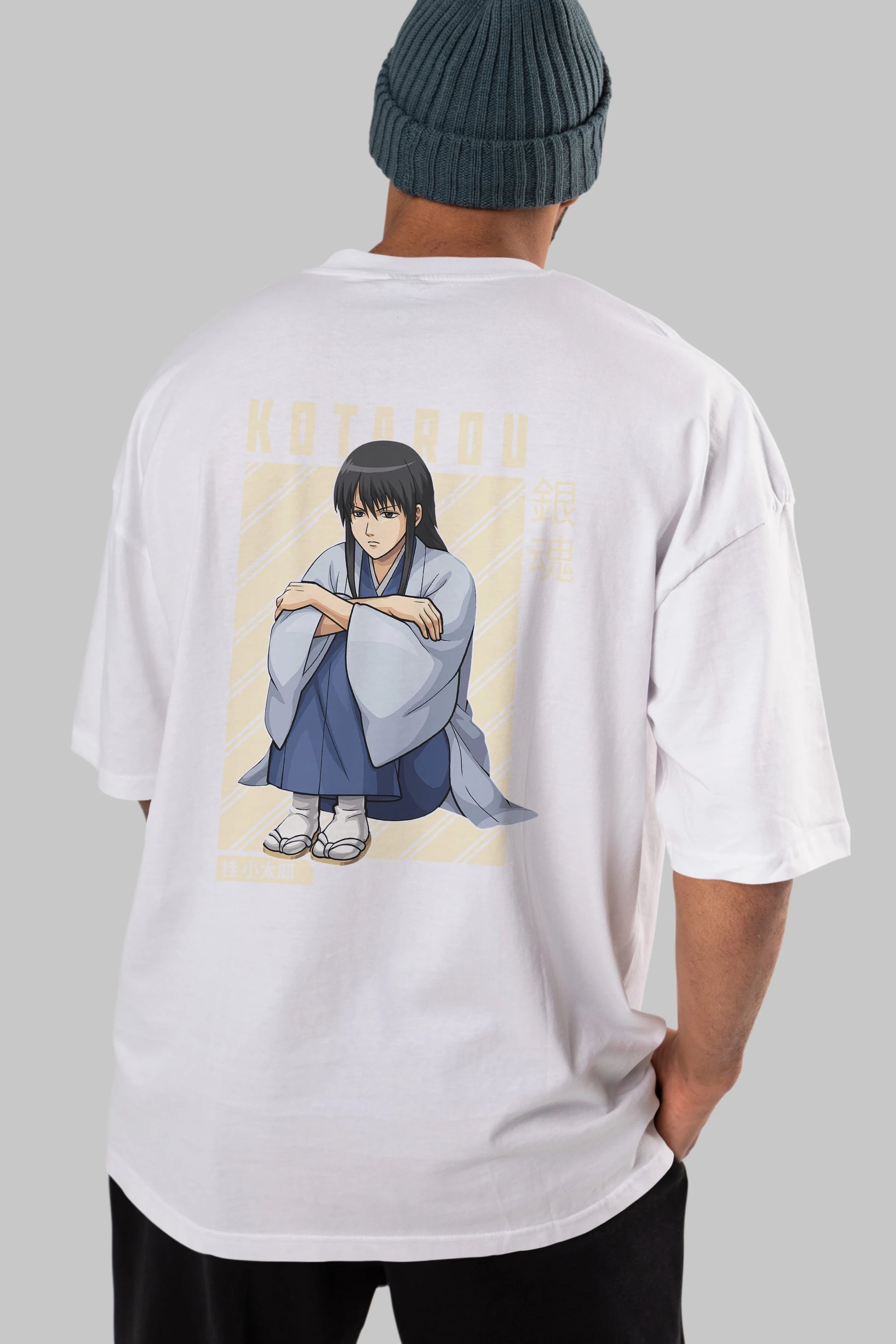 Kotarou Katsura GINTAMA Anime Arka Baskılı Oversize t-shirt Erkek Kadın Unisex