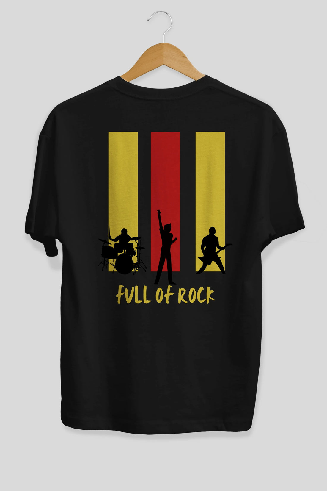 Full of Rock Yazılı Arka Baskılı Oversize t-shirt Erkek Kadın Unisex