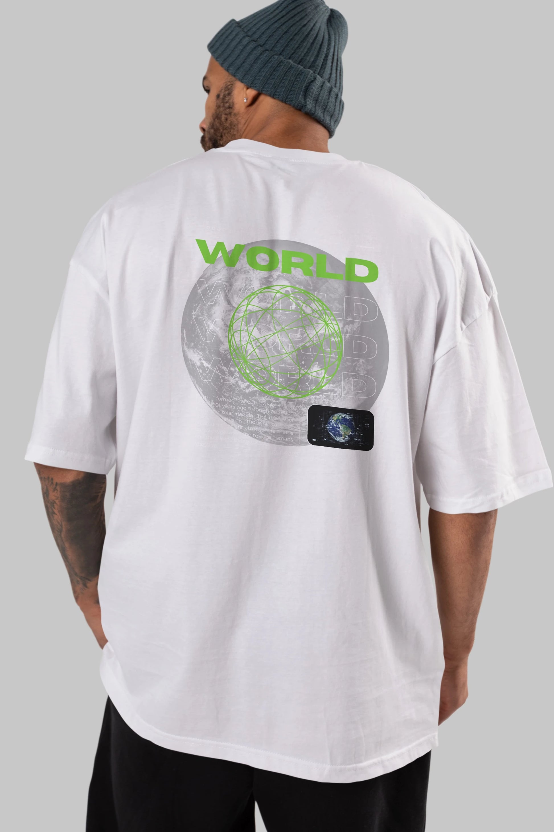 World Streetwear Arka Baskılı Oversize t-shirt Erkek Kadın Unisex