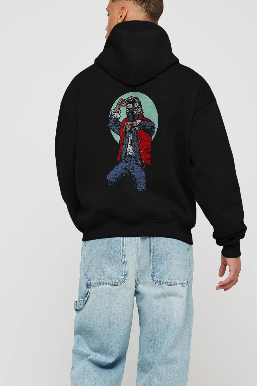 Kylo Mcfly Arka Baskılı Hoodie Oversize Kapüşonlu Sweatshirt Erkek Kadın Unisex