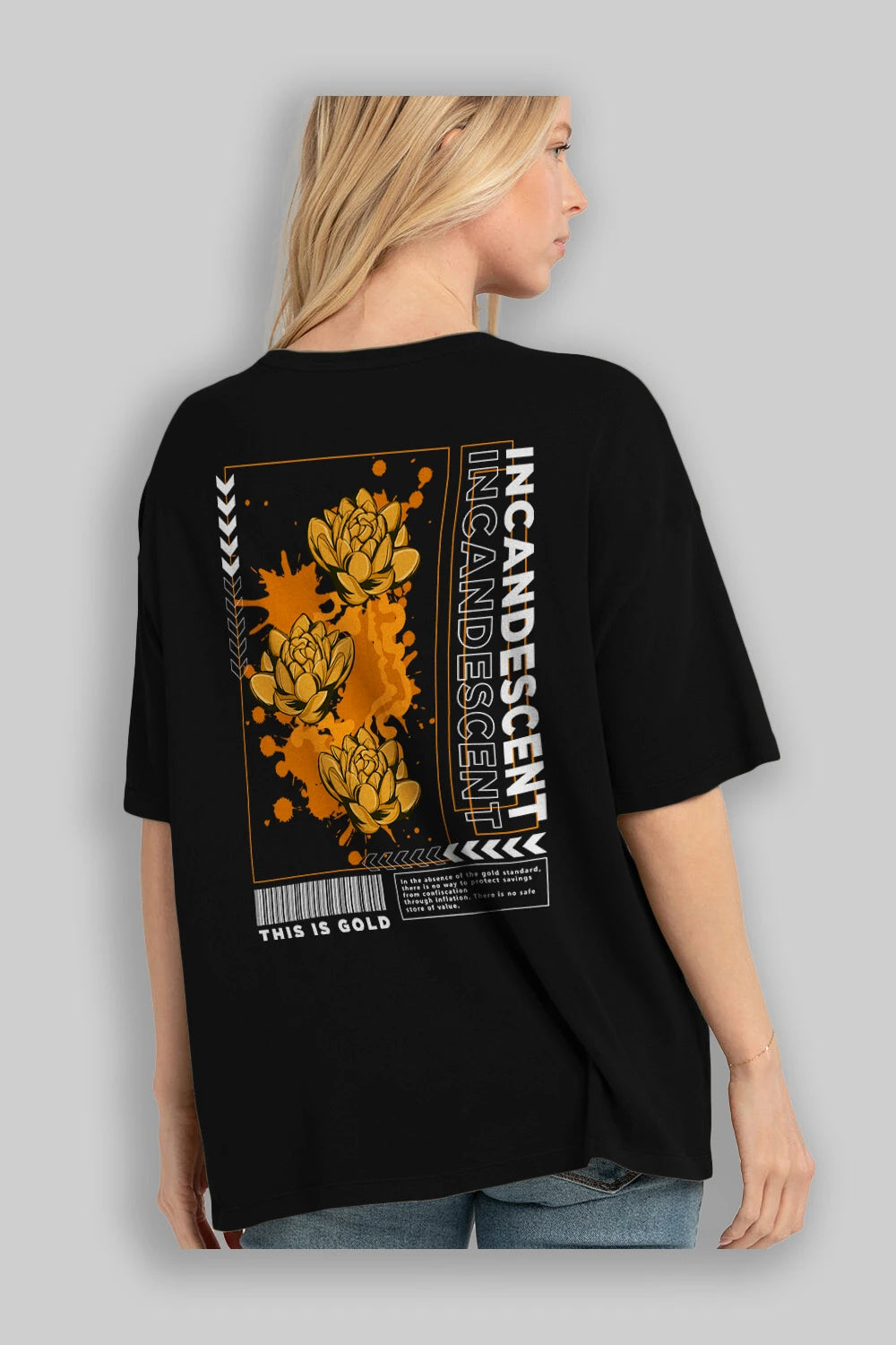 Incandescent Arka Baskılı Oversize t-shirt Erkek Kadın Unisex