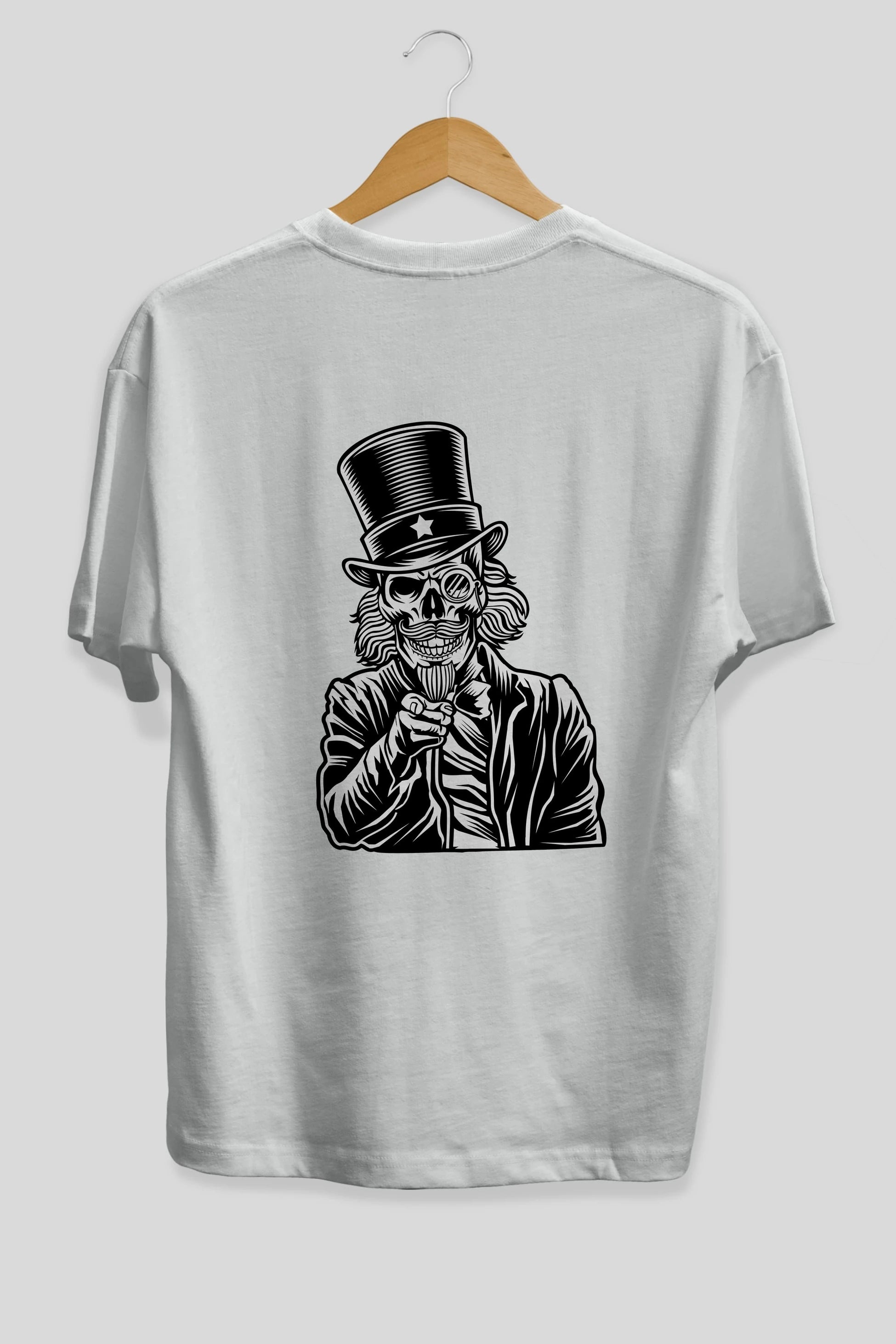 I Want You Skull Arka Baskılı Oversize t-shirt Erkek Kadın Unisex %100 Pamuk tişort