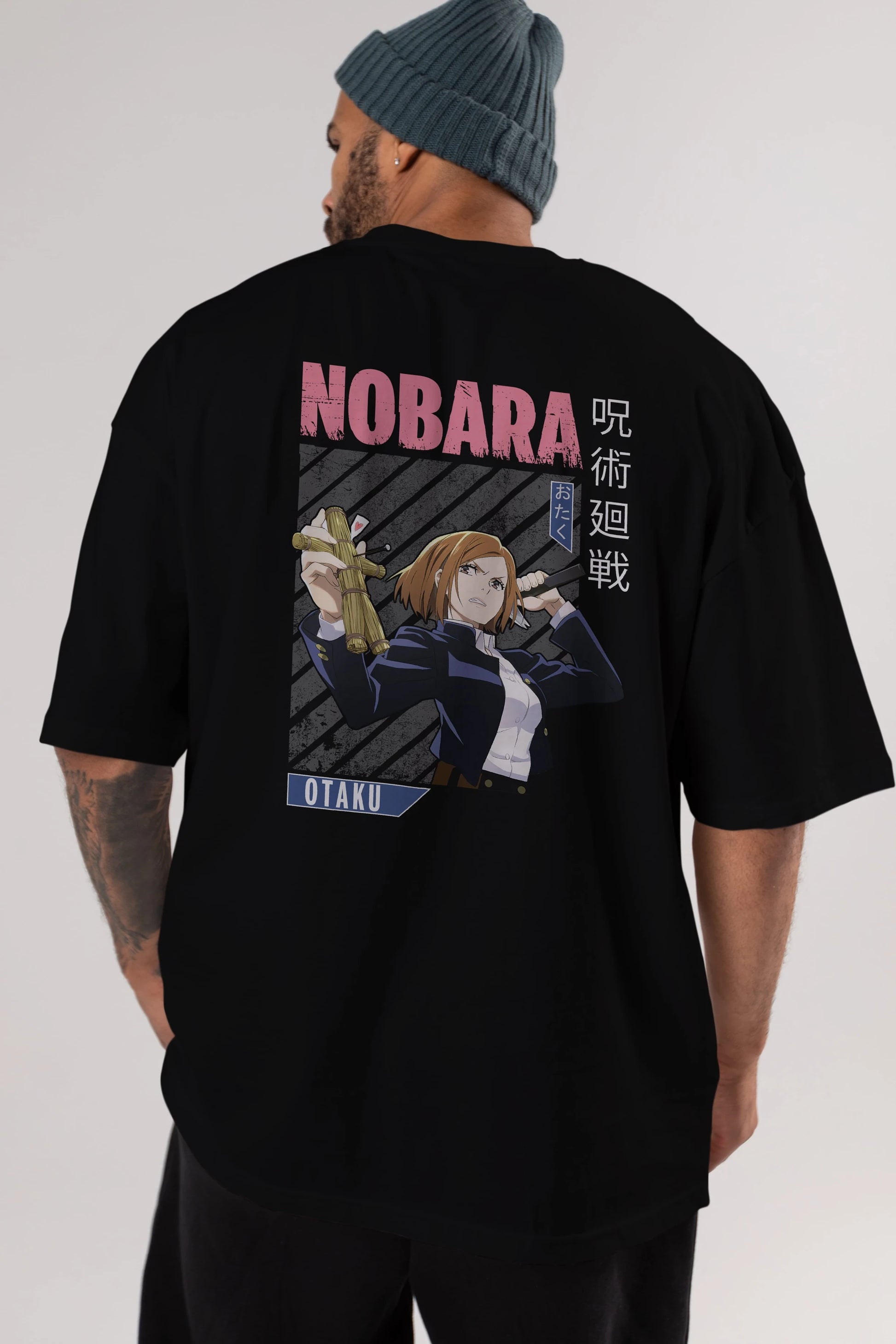 Nobara Kugisaki 6 Anime Arka Baskılı Oversize t-shirt Erkek Kadın Unisex