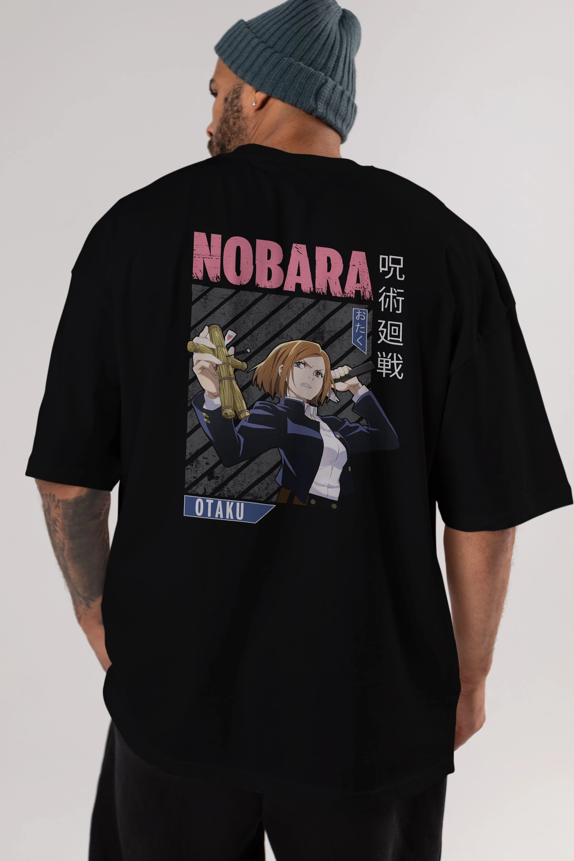 Nobara Kugisaki 6 Anime Arka Baskılı Oversize t-shirt Erkek Kadın Unisex
