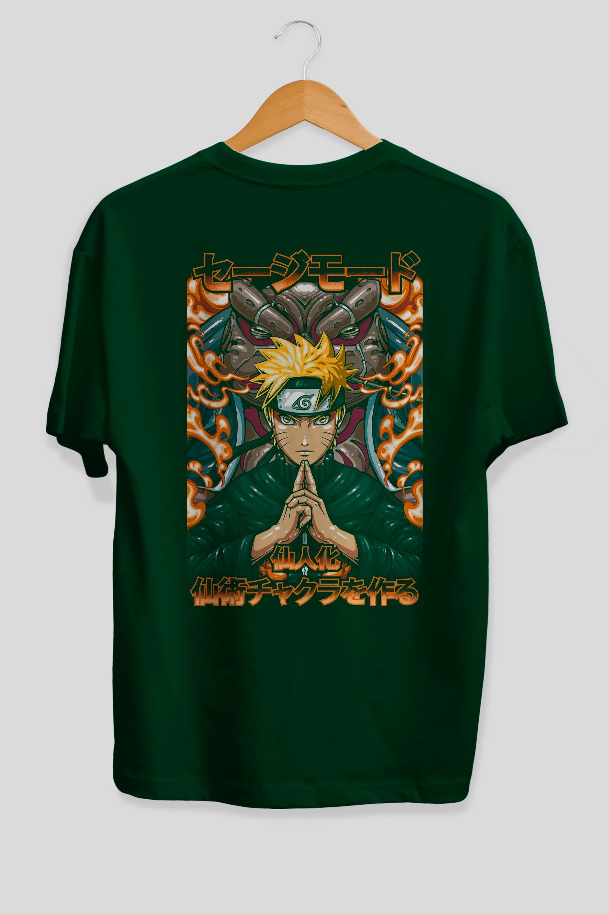 NARUTO (10) Anime Arka Baskılı Oversize t-shirt Erkek Kadın Unisex