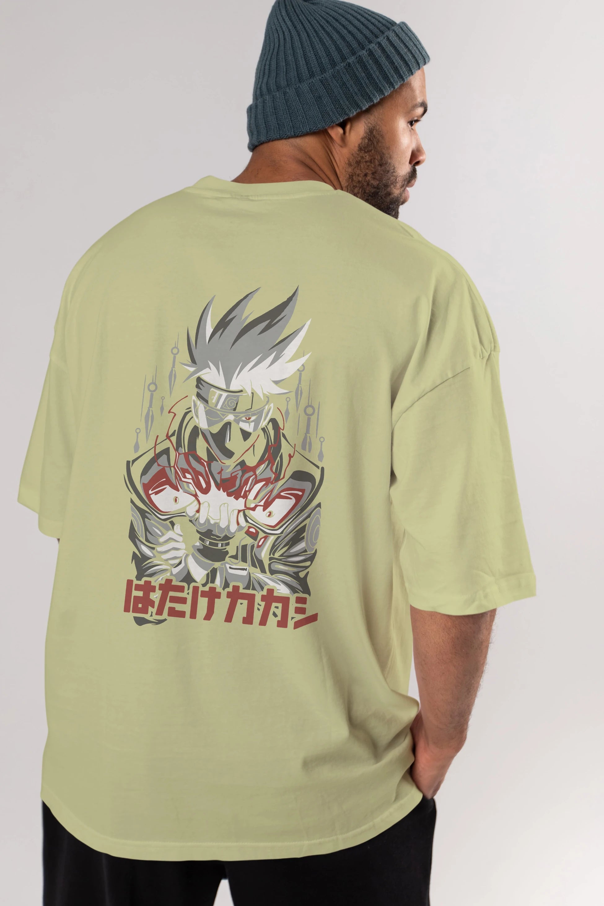 KAKASHI HATAKE NARUTO 1 Anime Arka Baskılı Oversize t-shirt Erkek Kadın Unisex