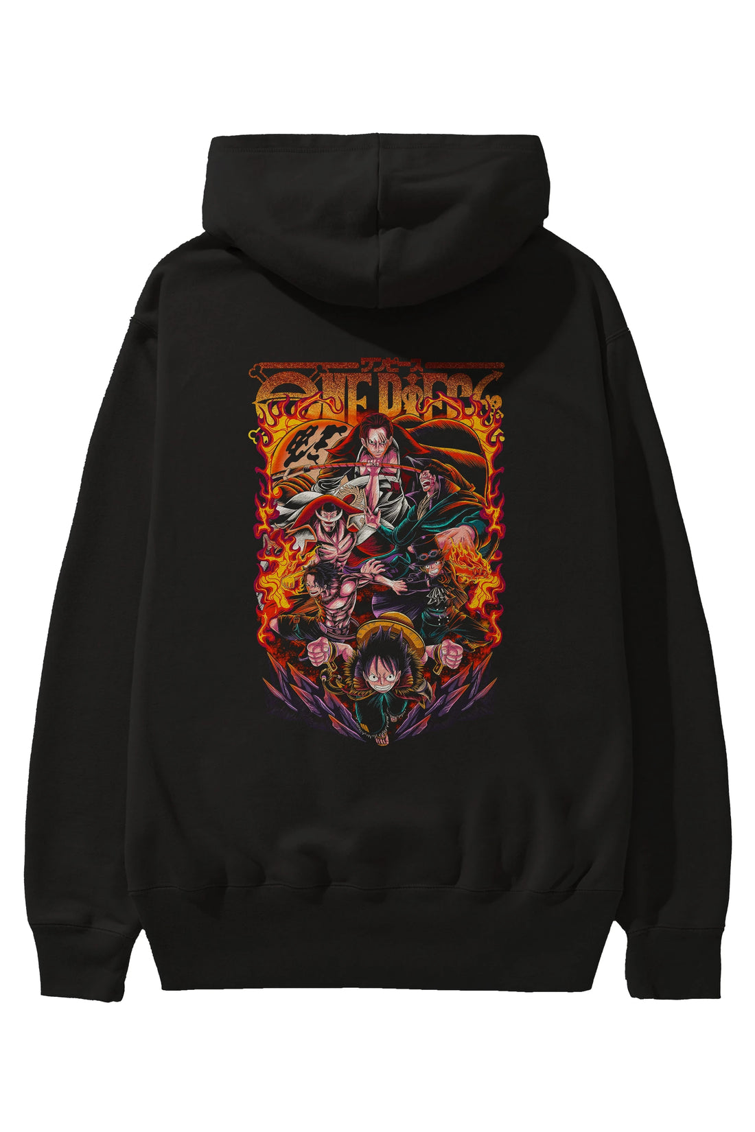 ONE PIECE (3) Anime Arka Baskılı Hoodie Oversize Kapüşonlu Sweatshirt Erkek Kadın Unisex