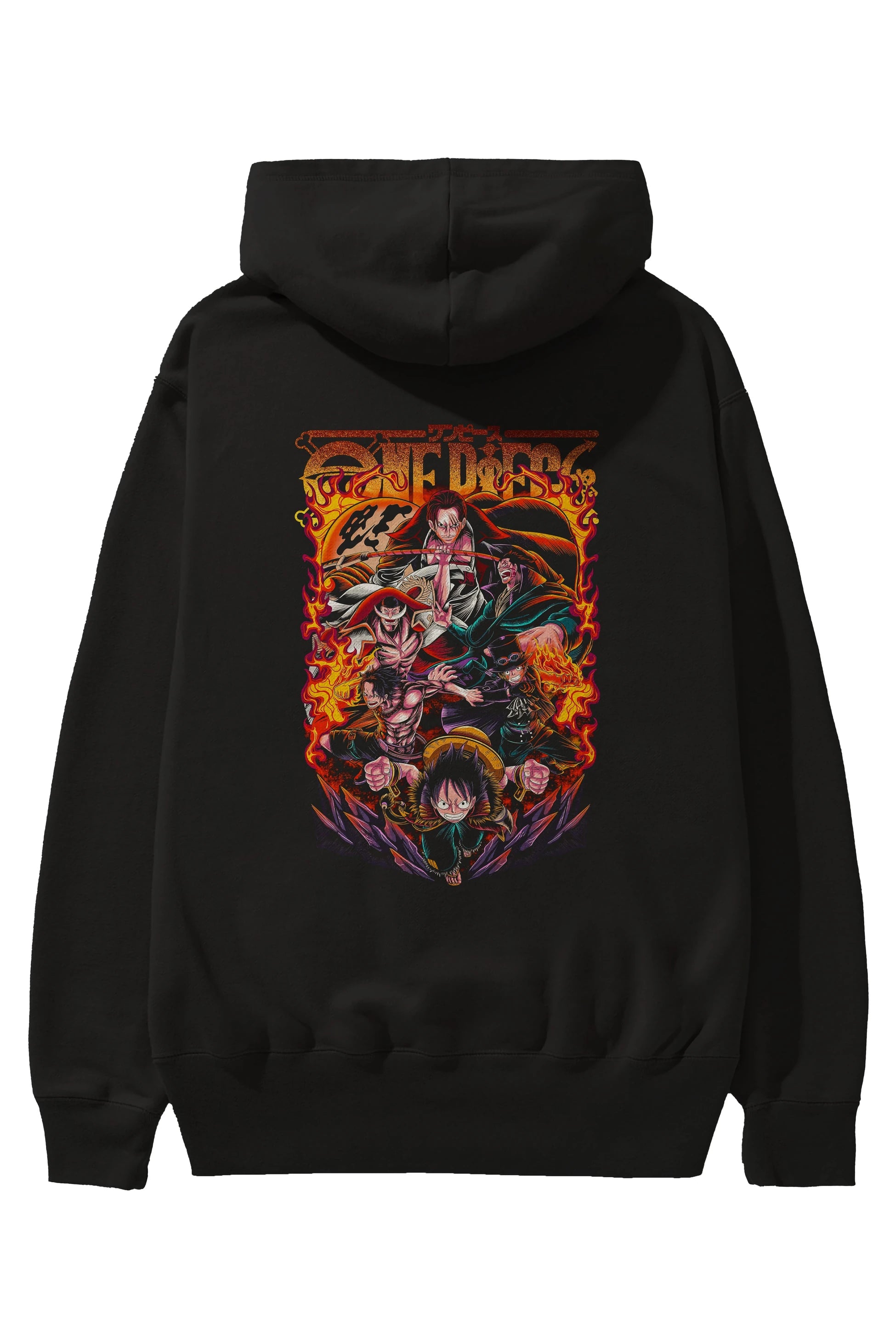ONE PIECE (3) Anime Arka Baskılı Hoodie Oversize Kapüşonlu Sweatshirt Erkek Kadın Unisex