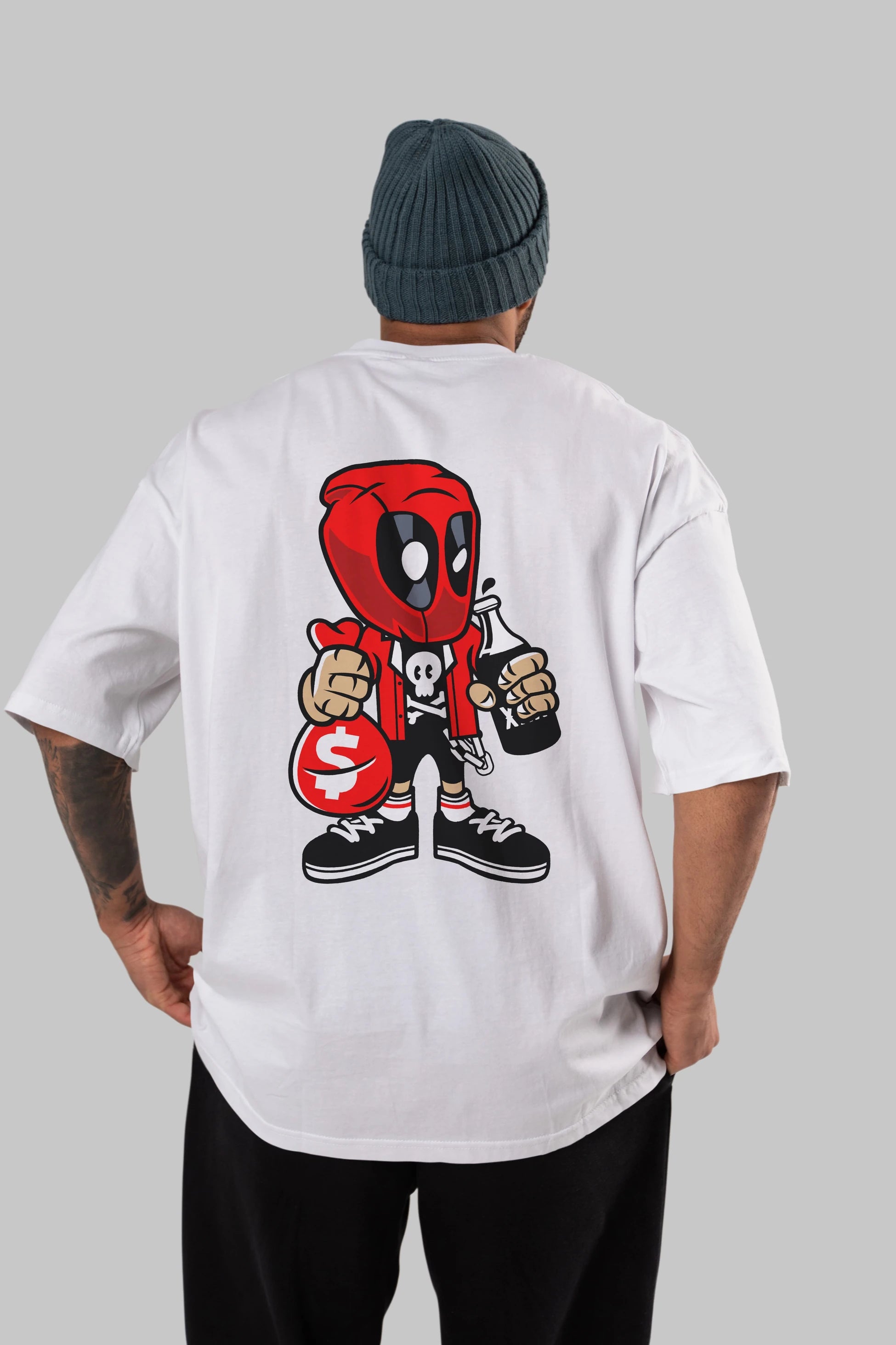 Deadpool (20) Arka Baskılı Oversize t-shirt Erkek Kadın Unisex %100 Pamuk Bisiklet Yaka tişort