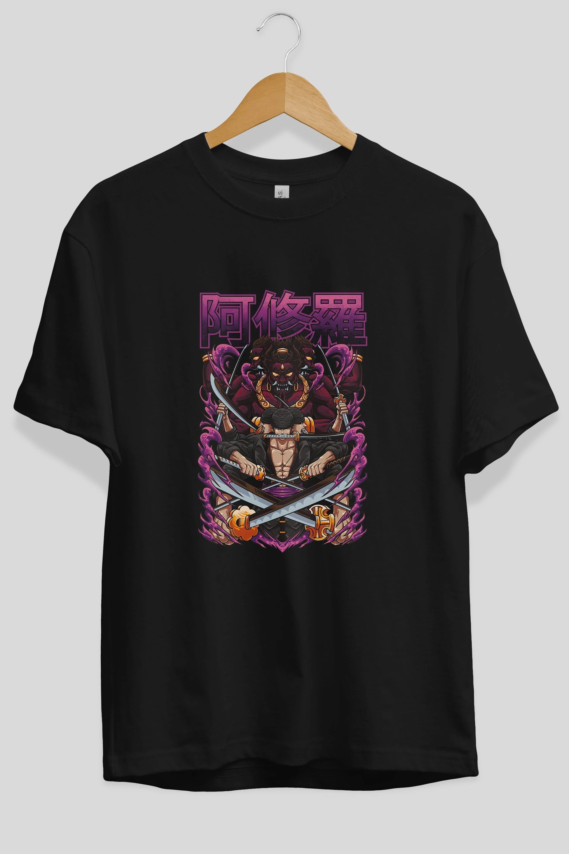 Roronoa Zoro 1 Anime Ön Baskılı Oversize t-shirt %100 pamuk Erkek Kadın Unisex