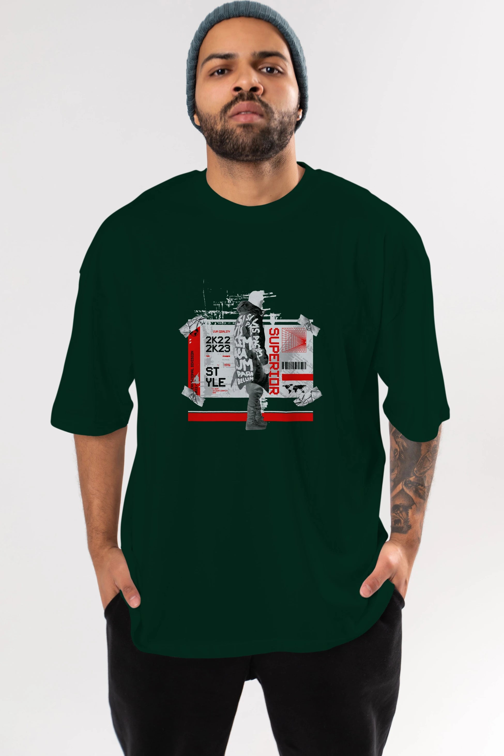 Superior Ön Baskılı Oversize t-shirt Erkek Kadın Unisex