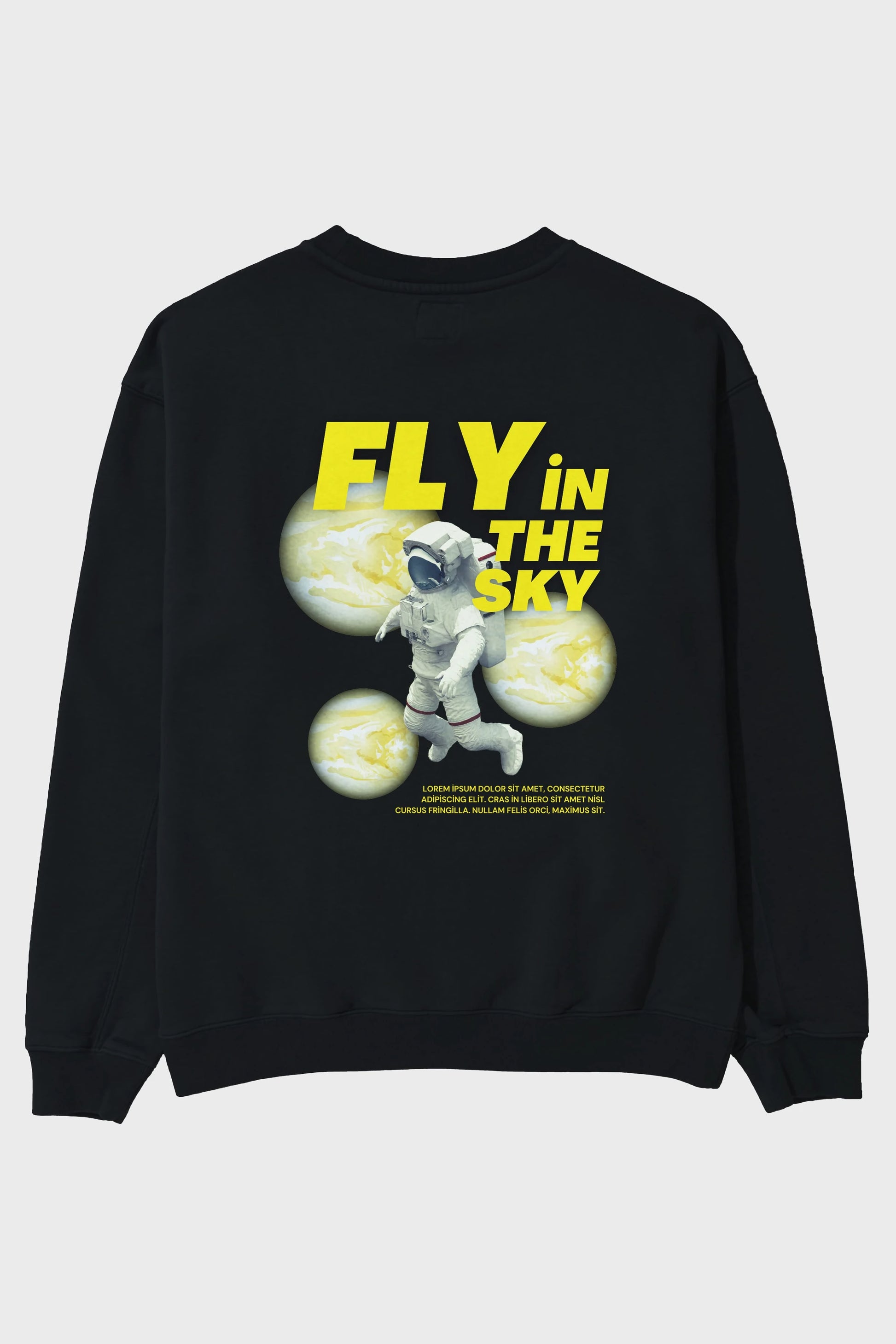 Fly in The Sky Arka Baskılı Oversize Sweatshirt Erkek Kadın Unisex